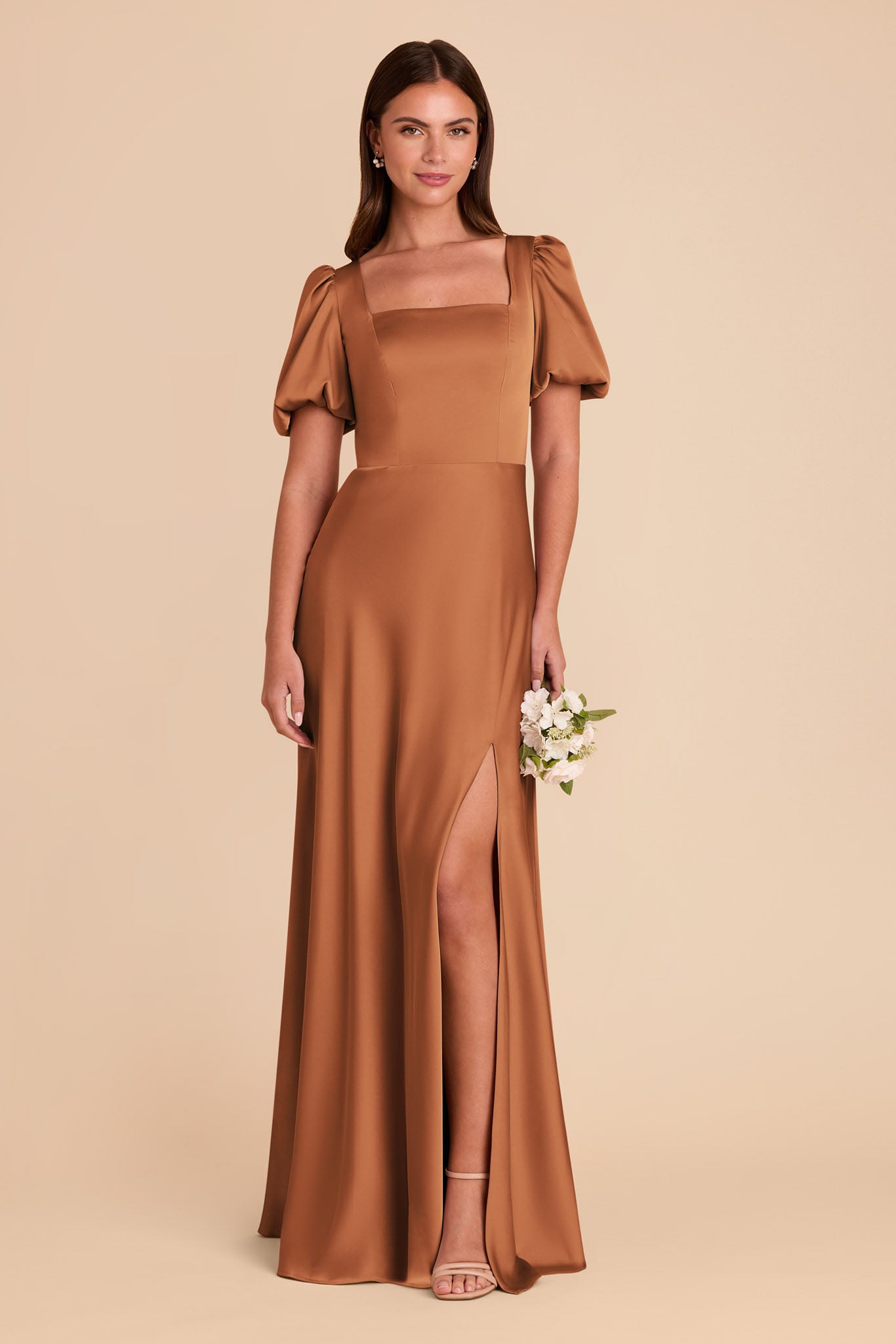 Matte Satin Dress with Square Neckline | Judy Rust