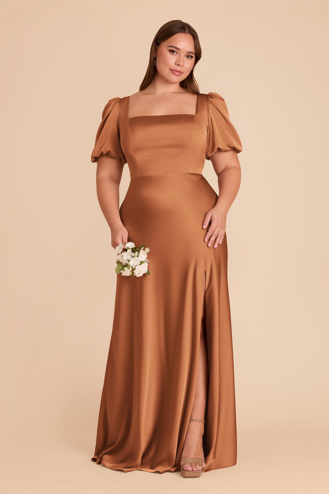Matte Satin Dress with Square Neckline | Judy Rust