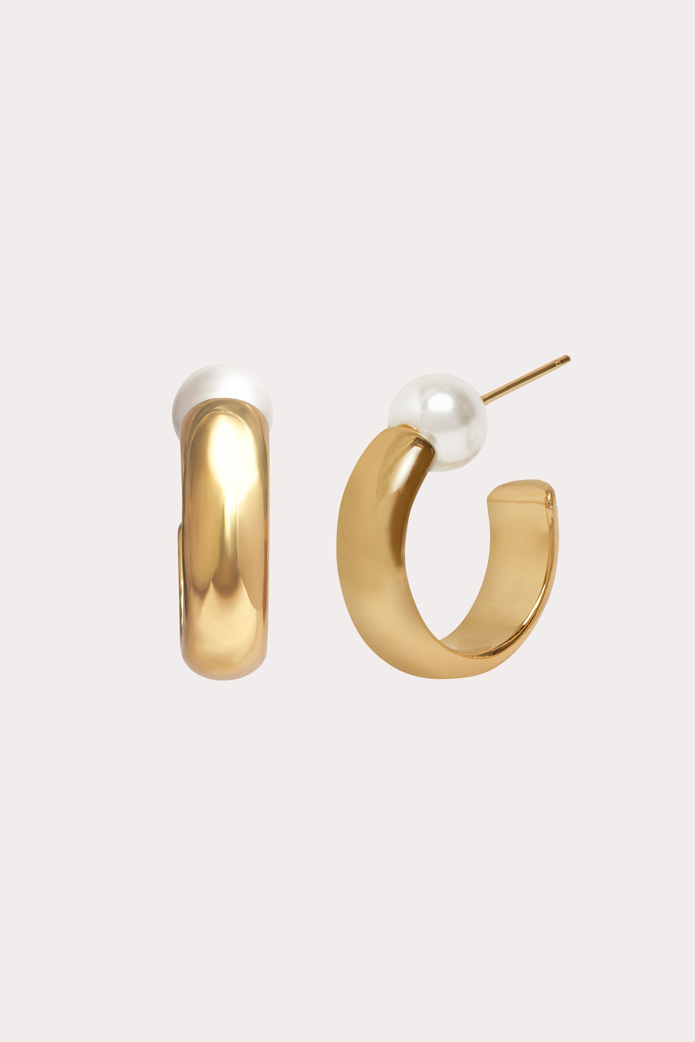 Gold Pearl Hoop Earrings for Women | Hamptons Collection