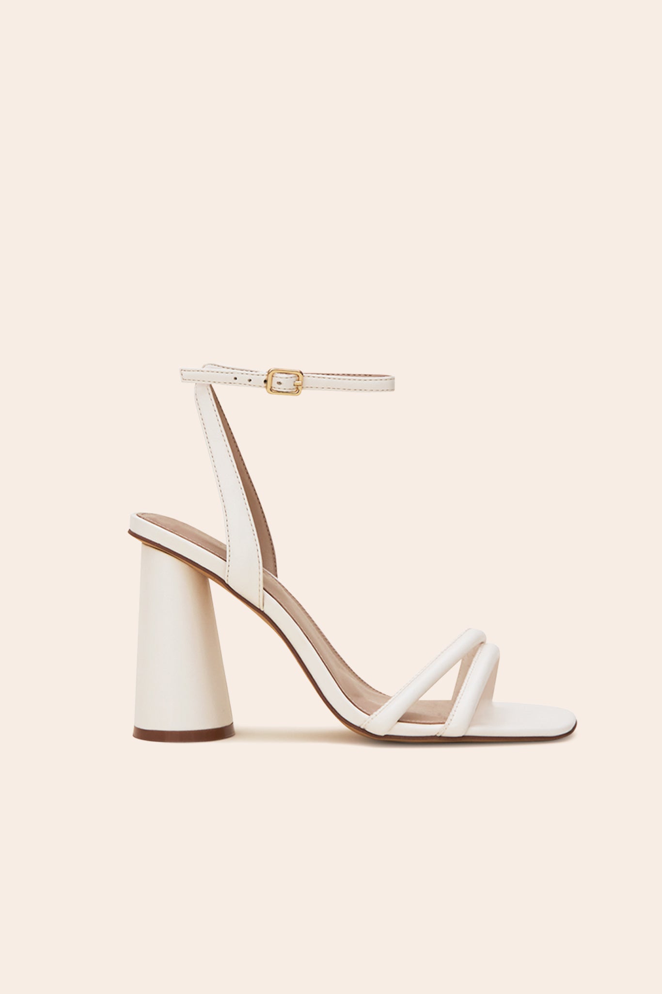 Chunky Heel Sandals in Ivory | Julia
