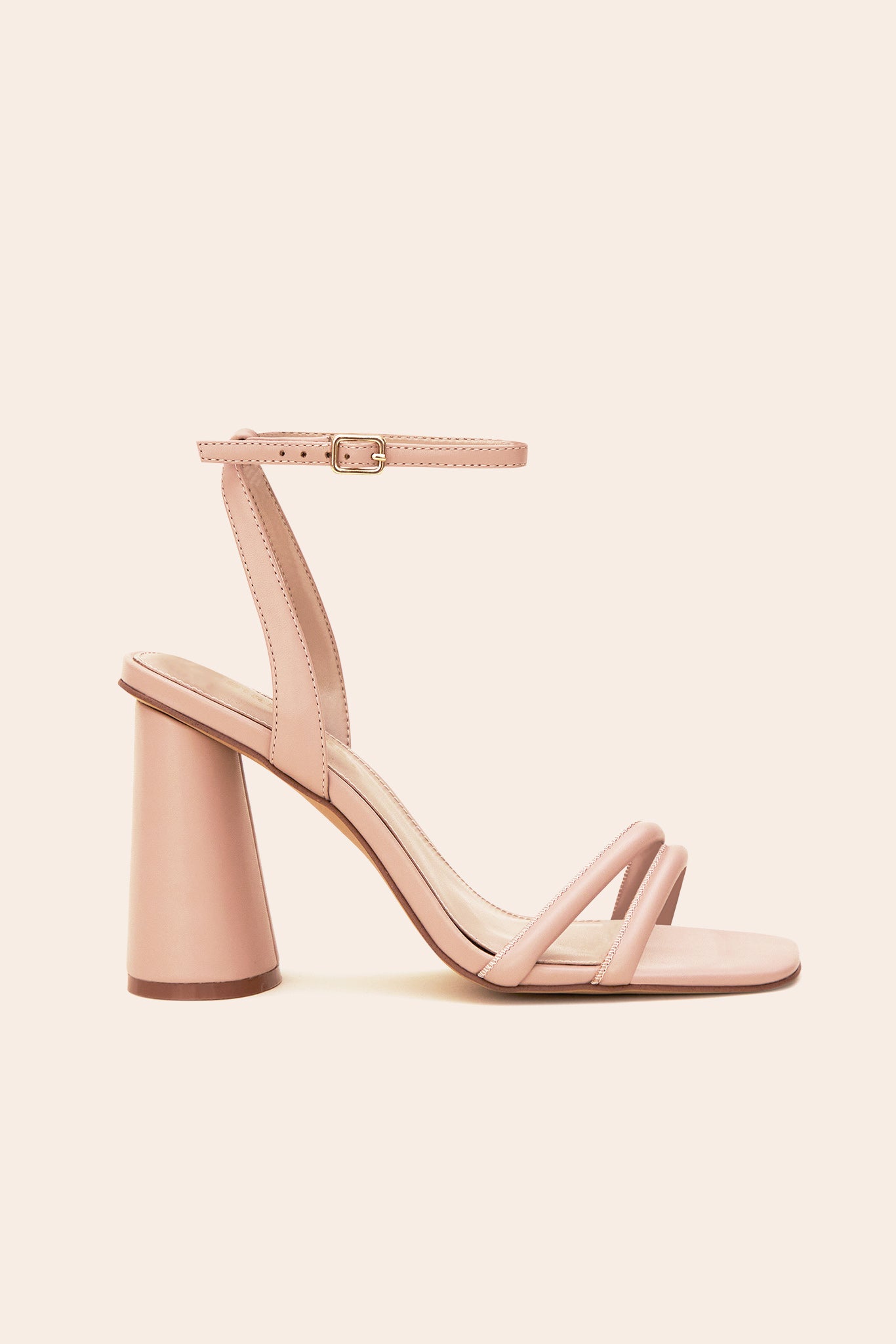 Chunky Heel Sandals in Nude Blush | Julia