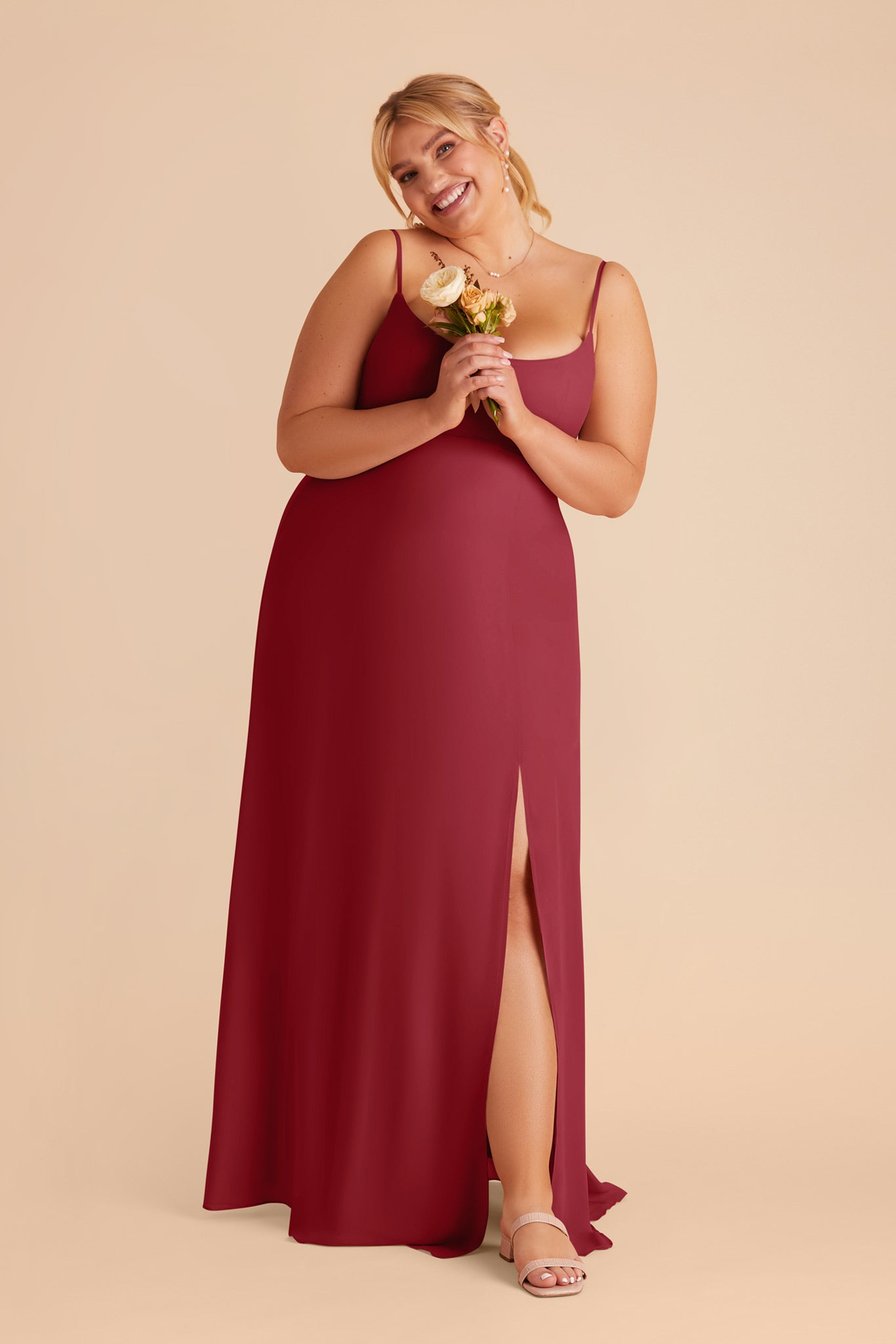 Burgundy Chiffon Scoop Dress | Amy