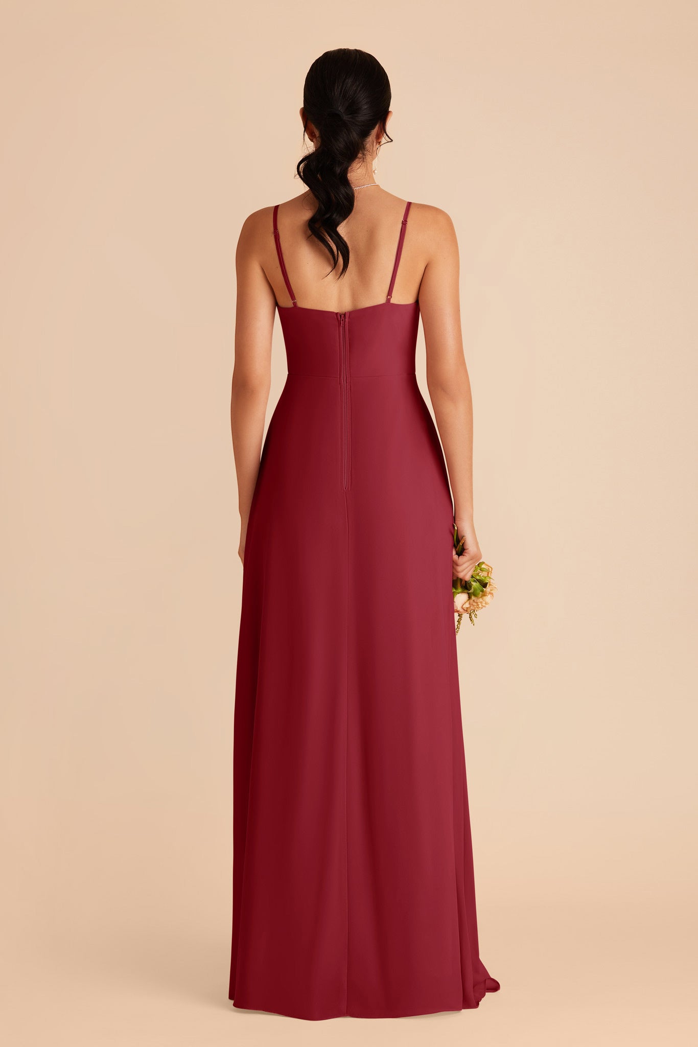 Burgundy Chiffon Scoop Dress | Amy