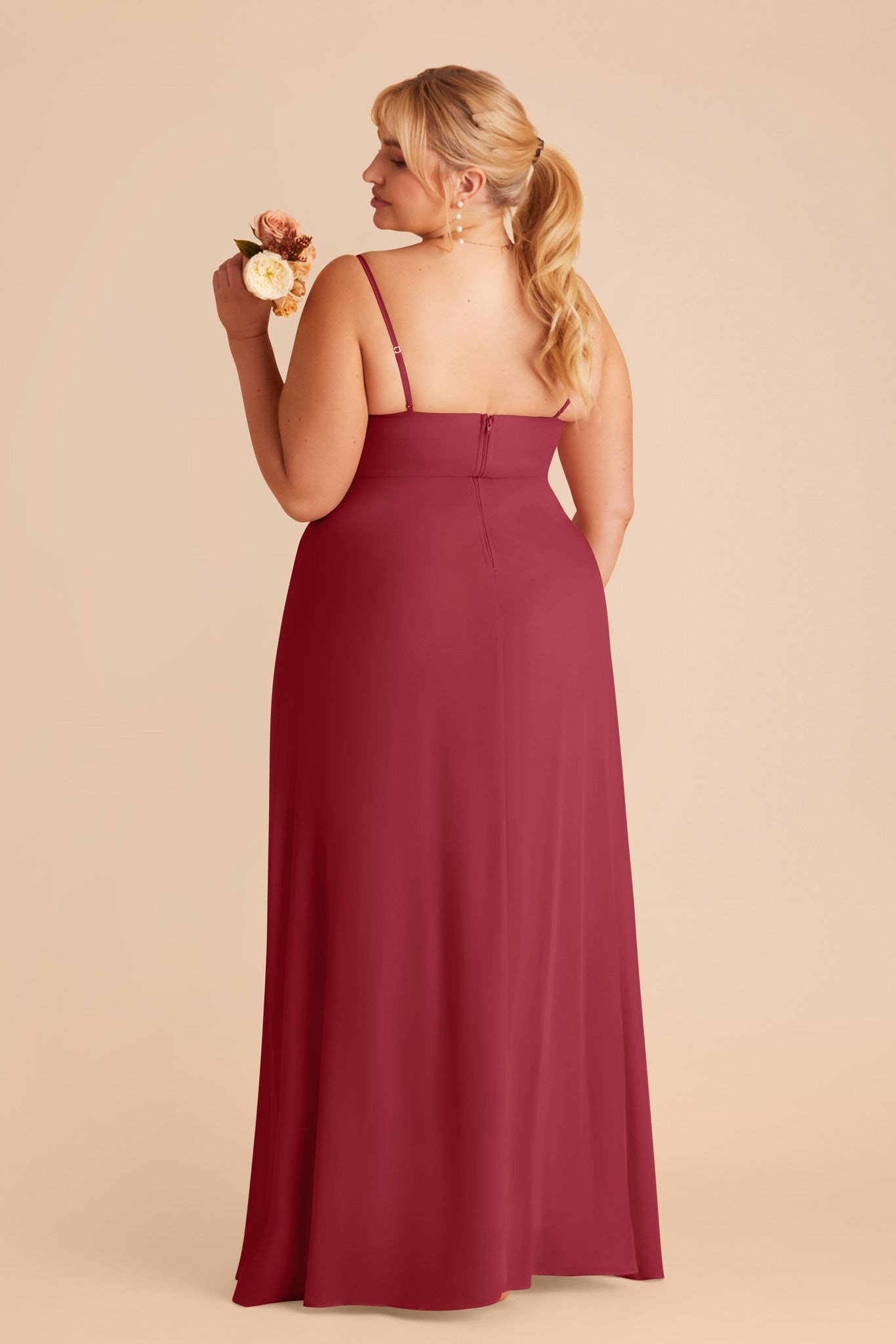 Burgundy Chiffon Scoop Dress | Amy