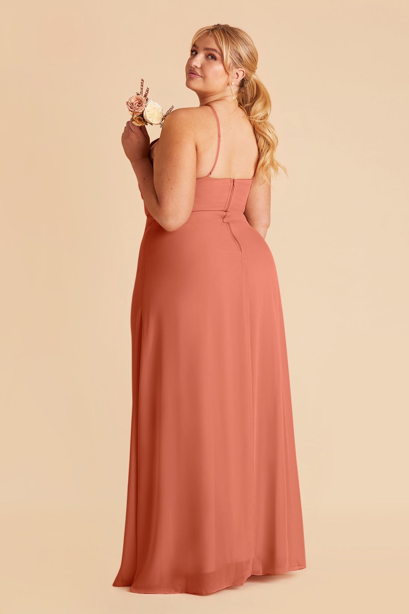 Chiffon Halter Dress with Slit & Flowy Silhouette | Juliet