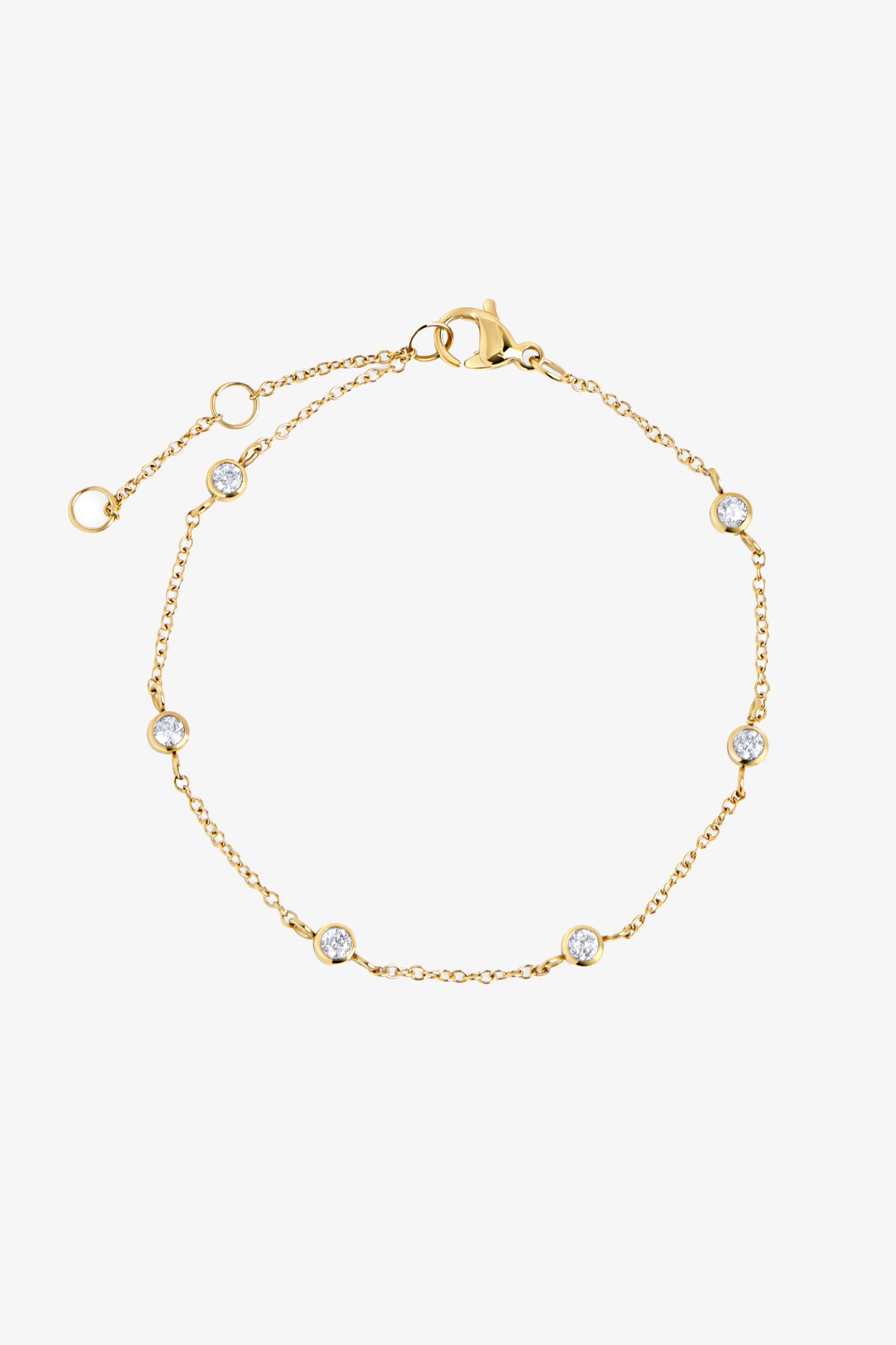 Gold Bracelet with Faux Diamonds for Weddings | Mia Bijoux Jupiter