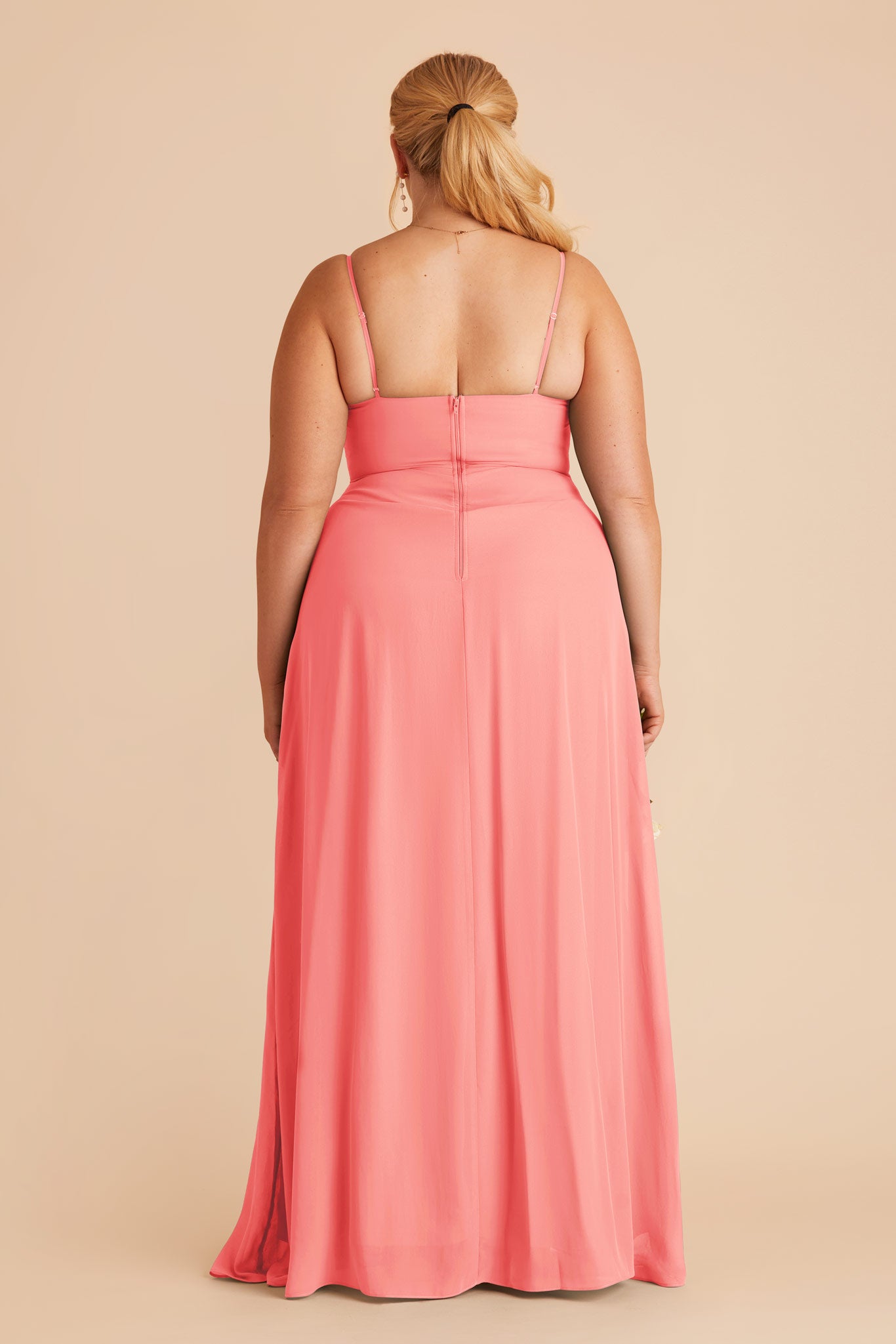 Chiffon Scoop Dress in Coral Pink | Amy