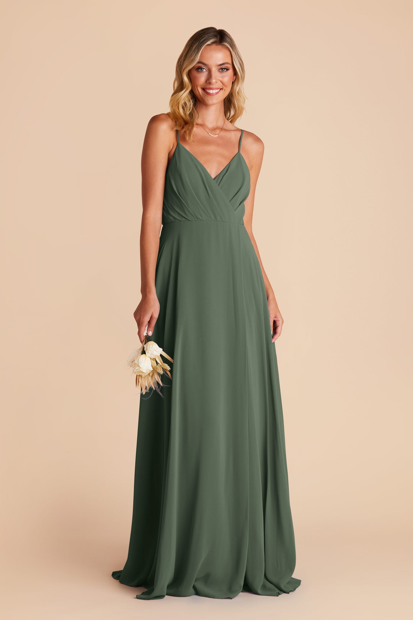 Floowy Bridesmaid Dress with Swooping Skirt | Kaia Dress - Eucalyptus