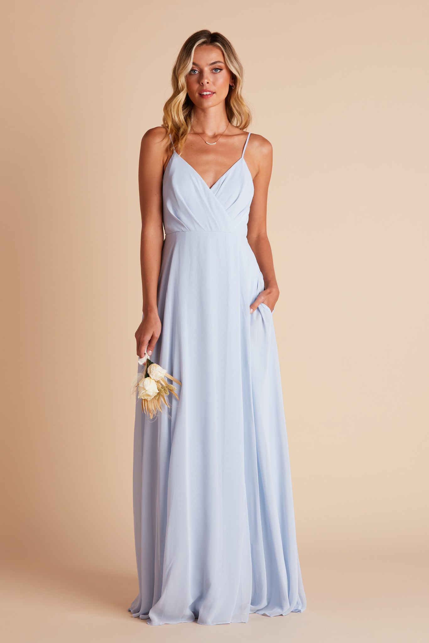 Floowy Bridesmaid Dress with Swooping Skirt | Kaia Dress Ice Blue