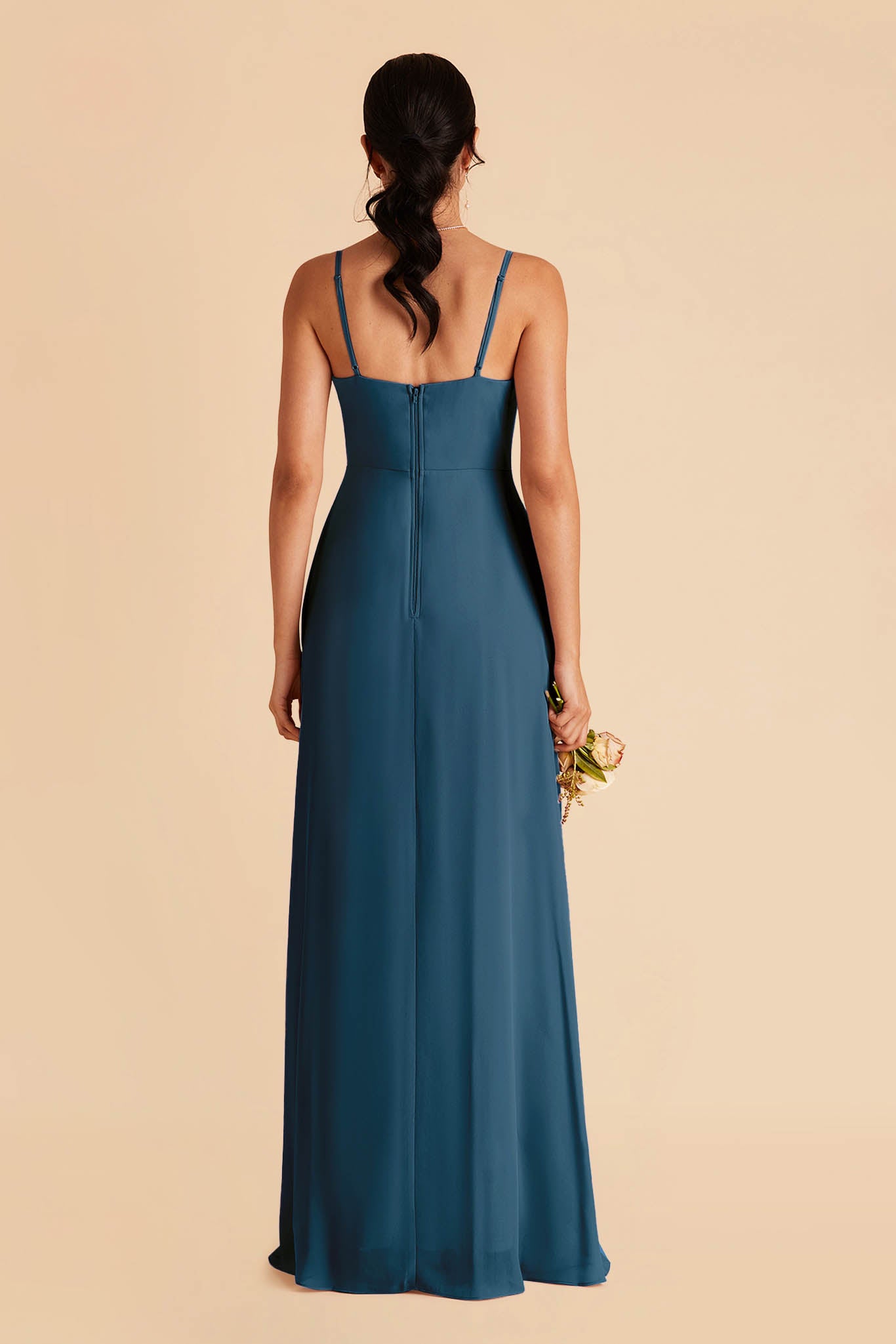 Chiffon Scoop Dress in Dark Teal | Amy
