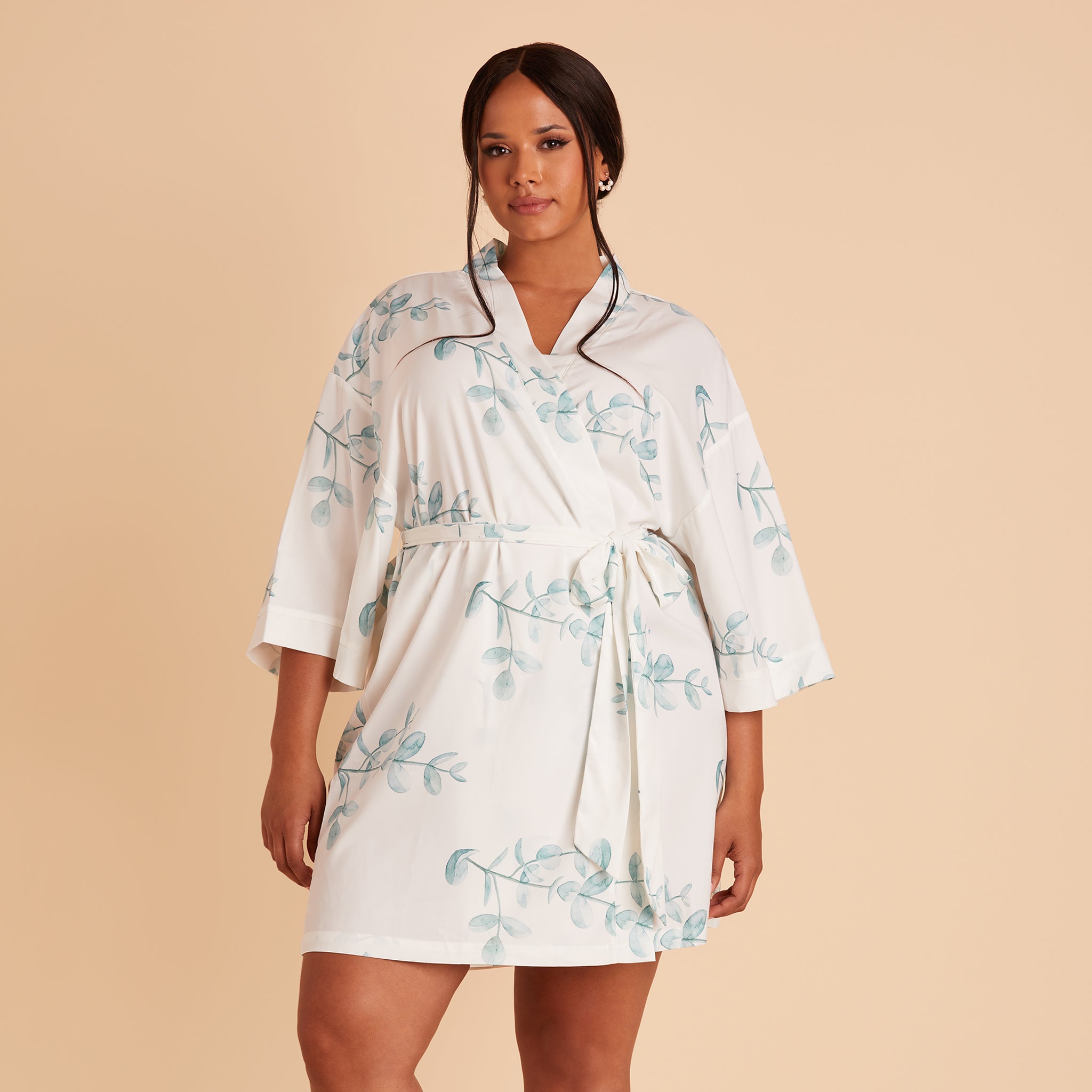 Floral Robe in Sage Eucalyptus - Minimalist & Romantic
