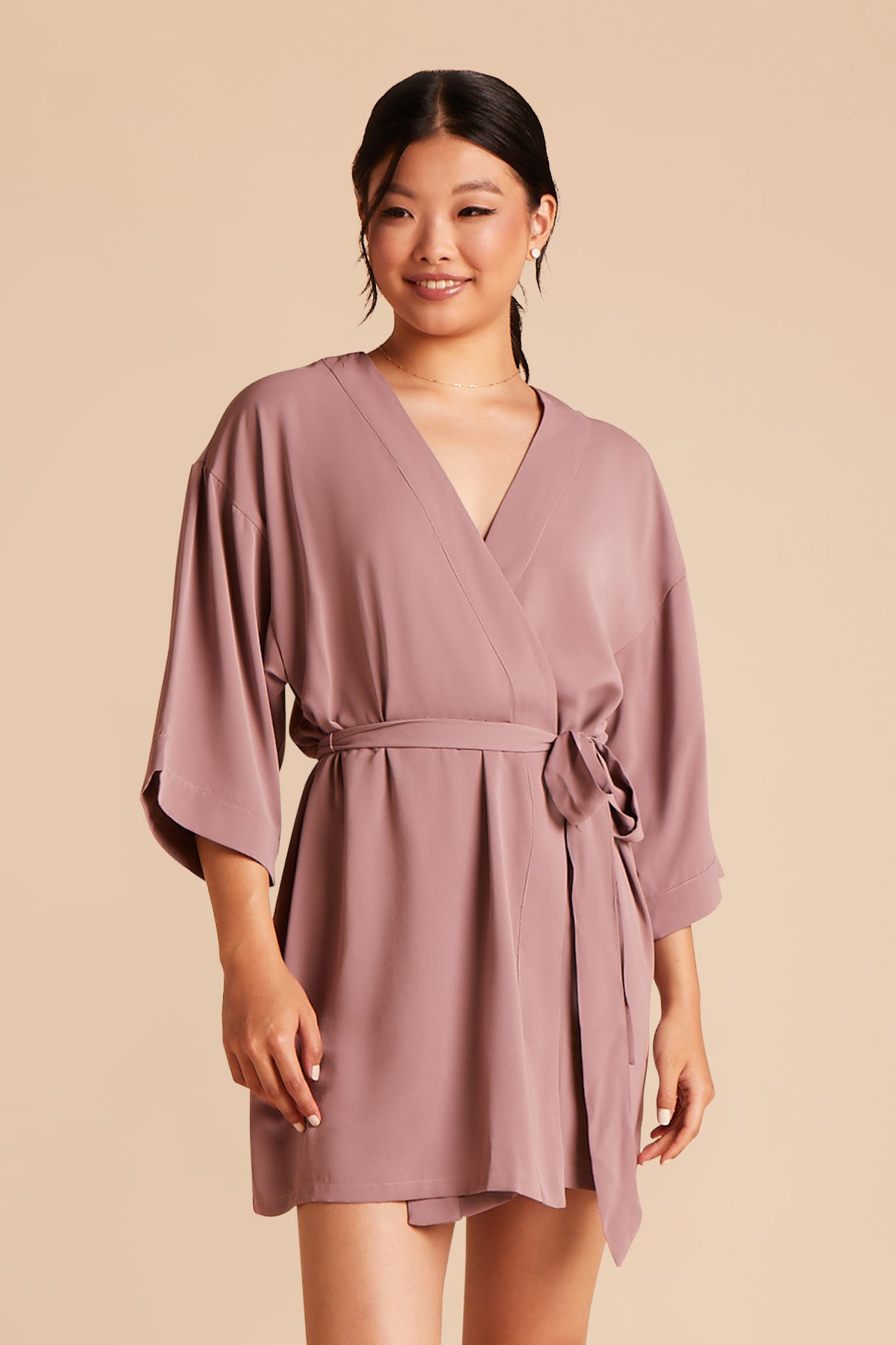 Chic Bridesmaid Robe in Dark Mauve | Minimalist Silhouette