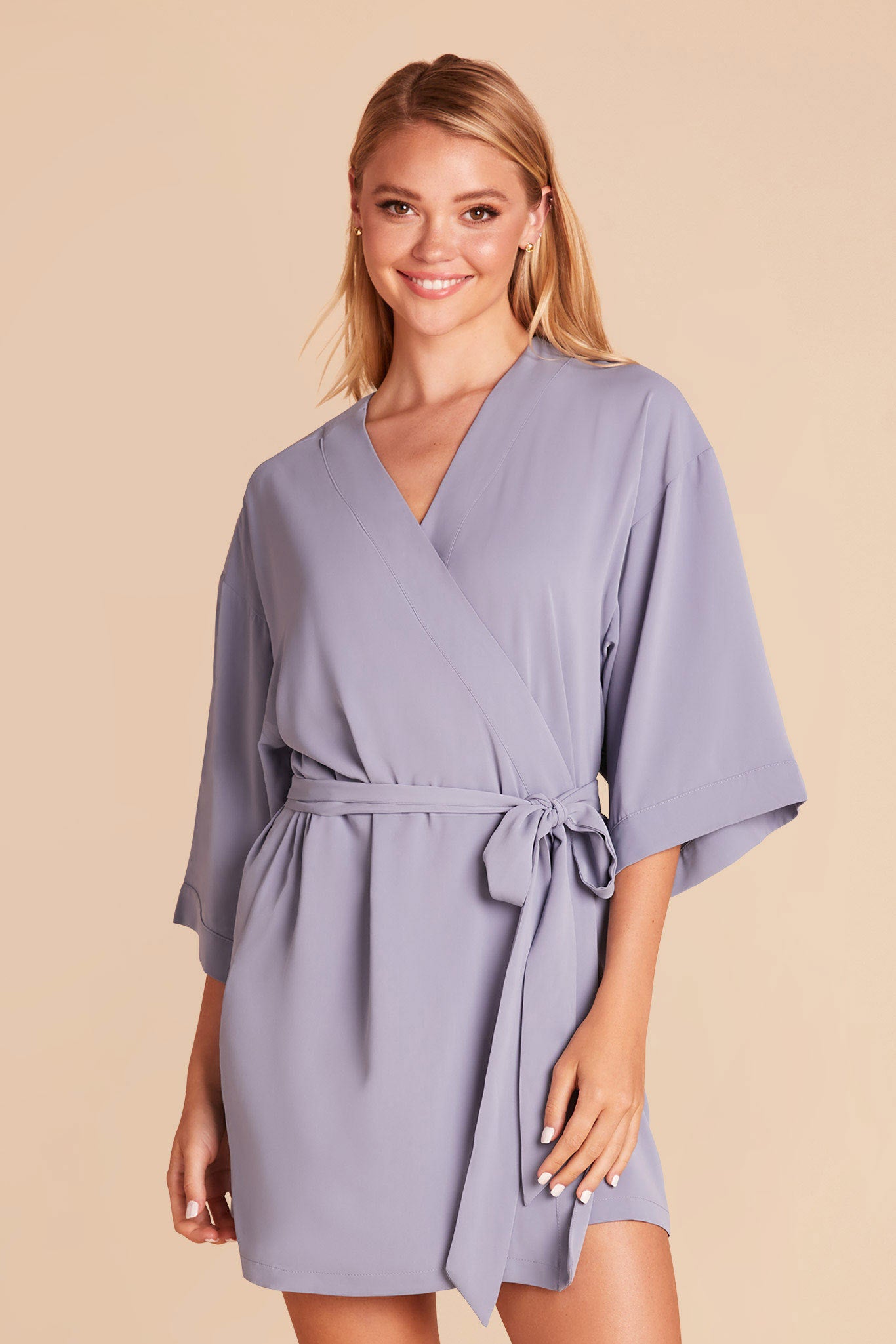 Bridesmaid Robe - Minimalist Chic Dusty Blue | Karen