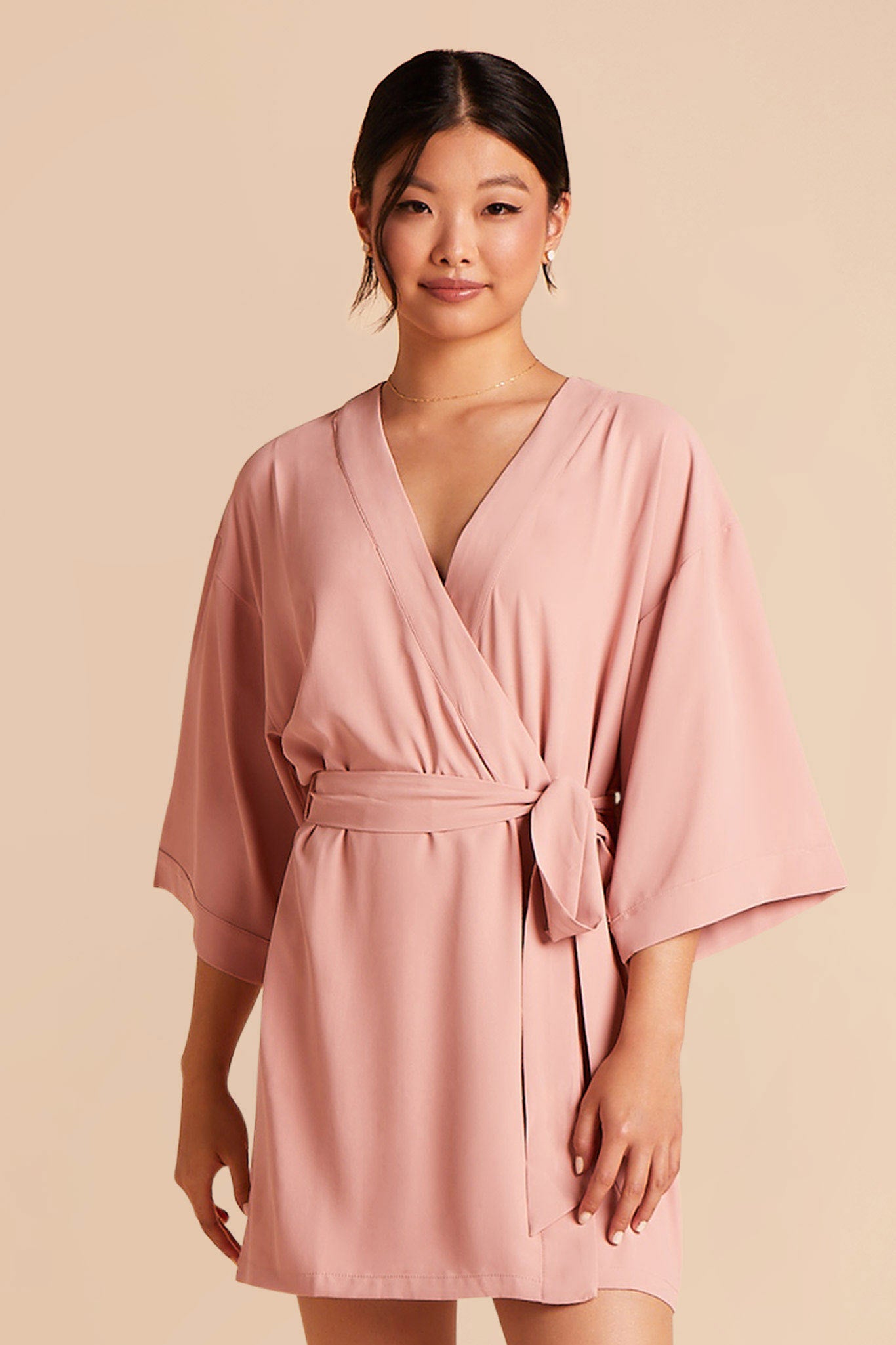 Bridesmaid Robe - Minimalist Chic Dusty Rose Loungewear