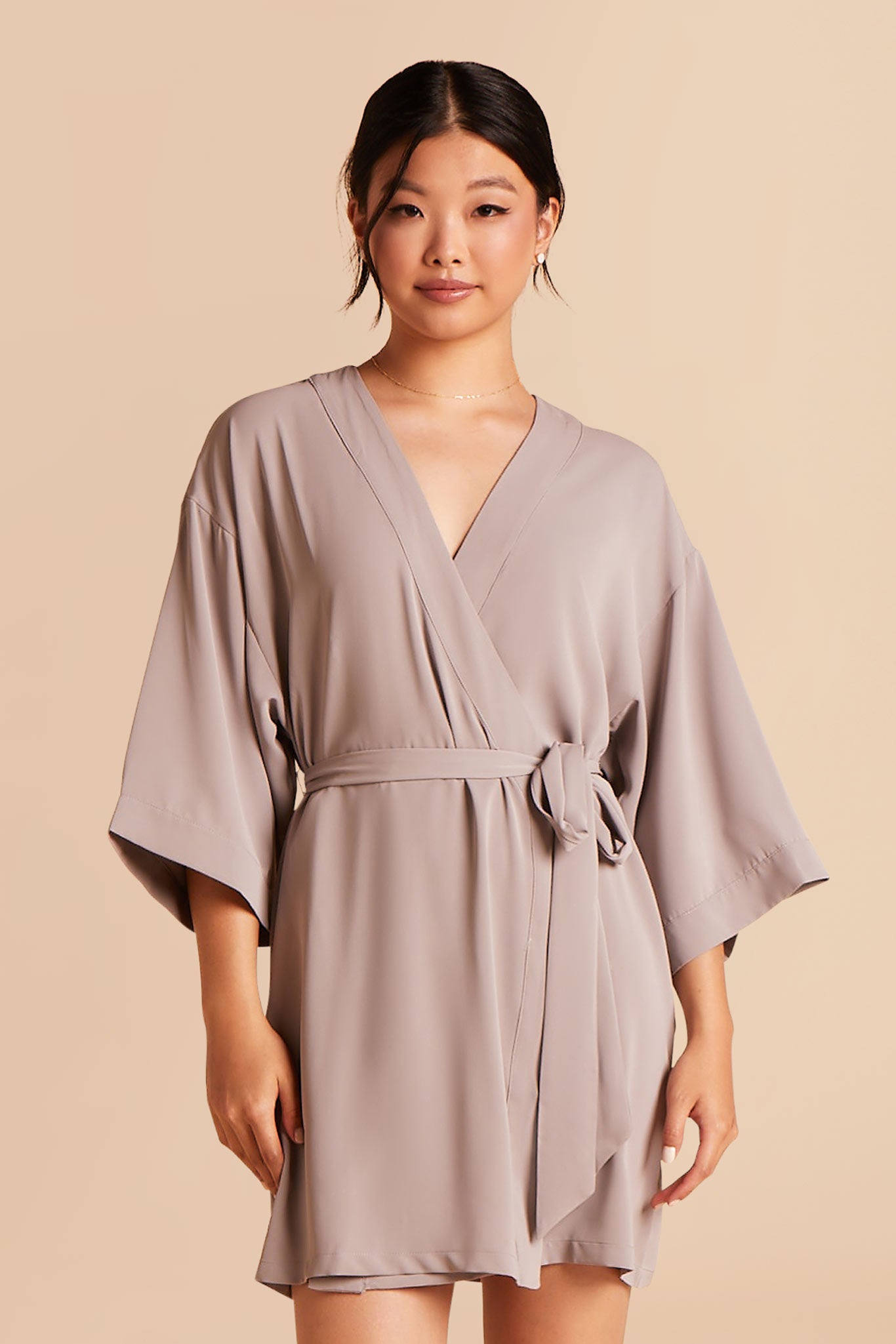 Minimalist Gray Bridesmaid Robe | Karen