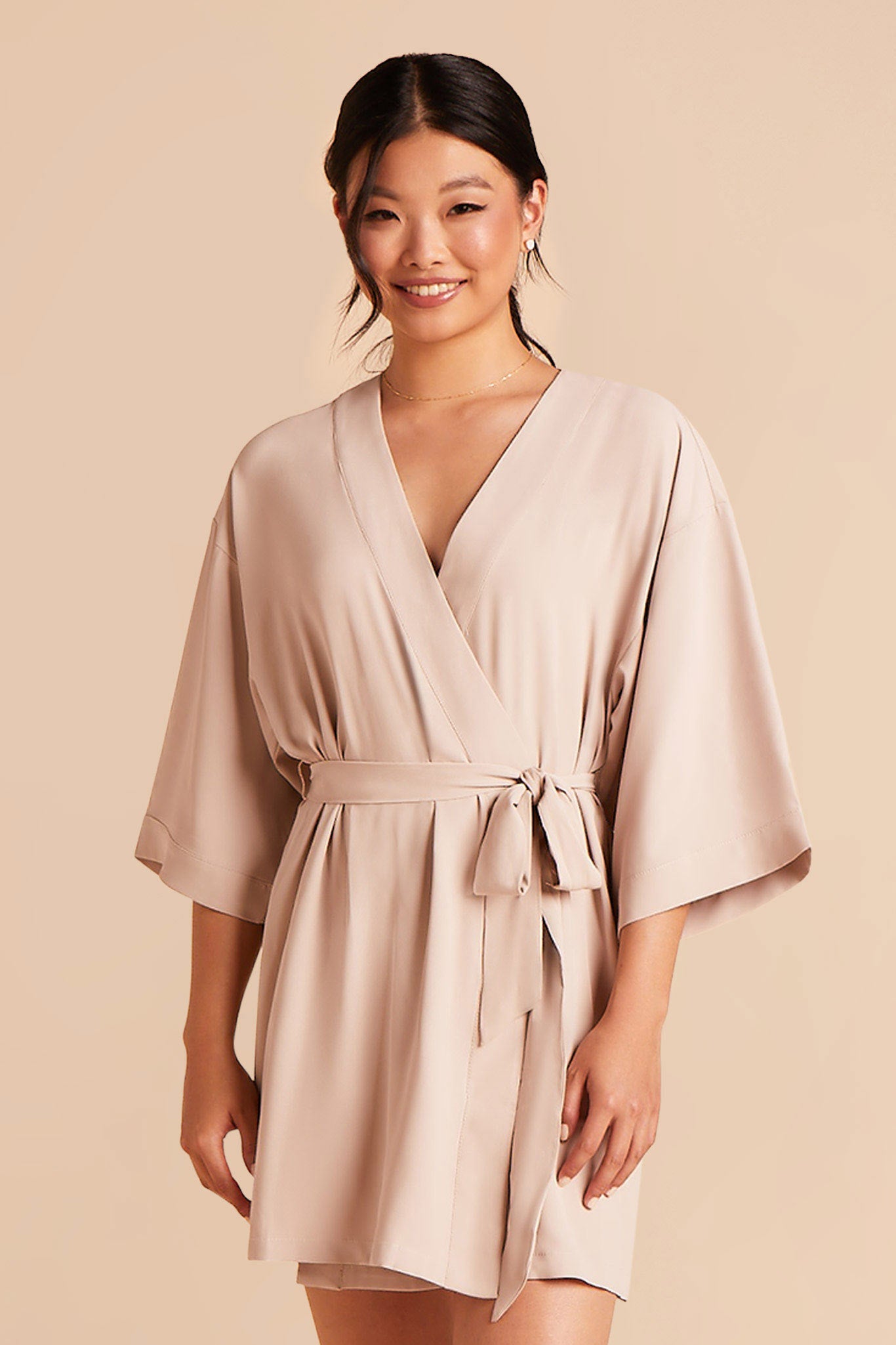 Minimalist Bridesmaid Robe in Taupe | Karen Robe