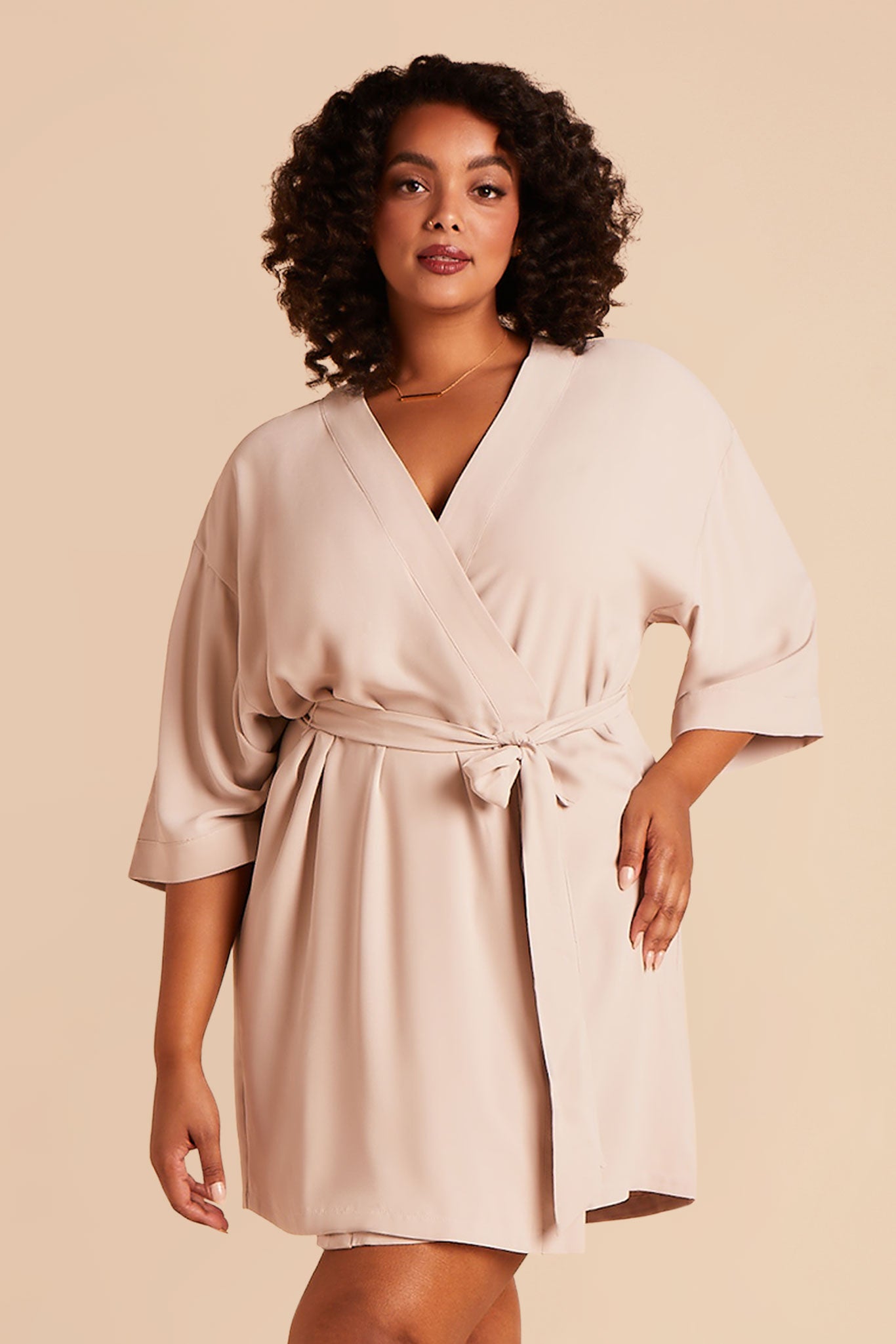 Minimalist Bridesmaid Robe in Taupe | Karen Robe