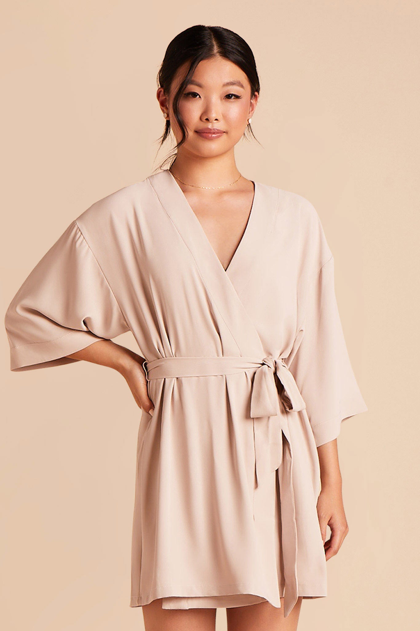 Minimalist Bridesmaid Robe in Taupe | Karen Robe
