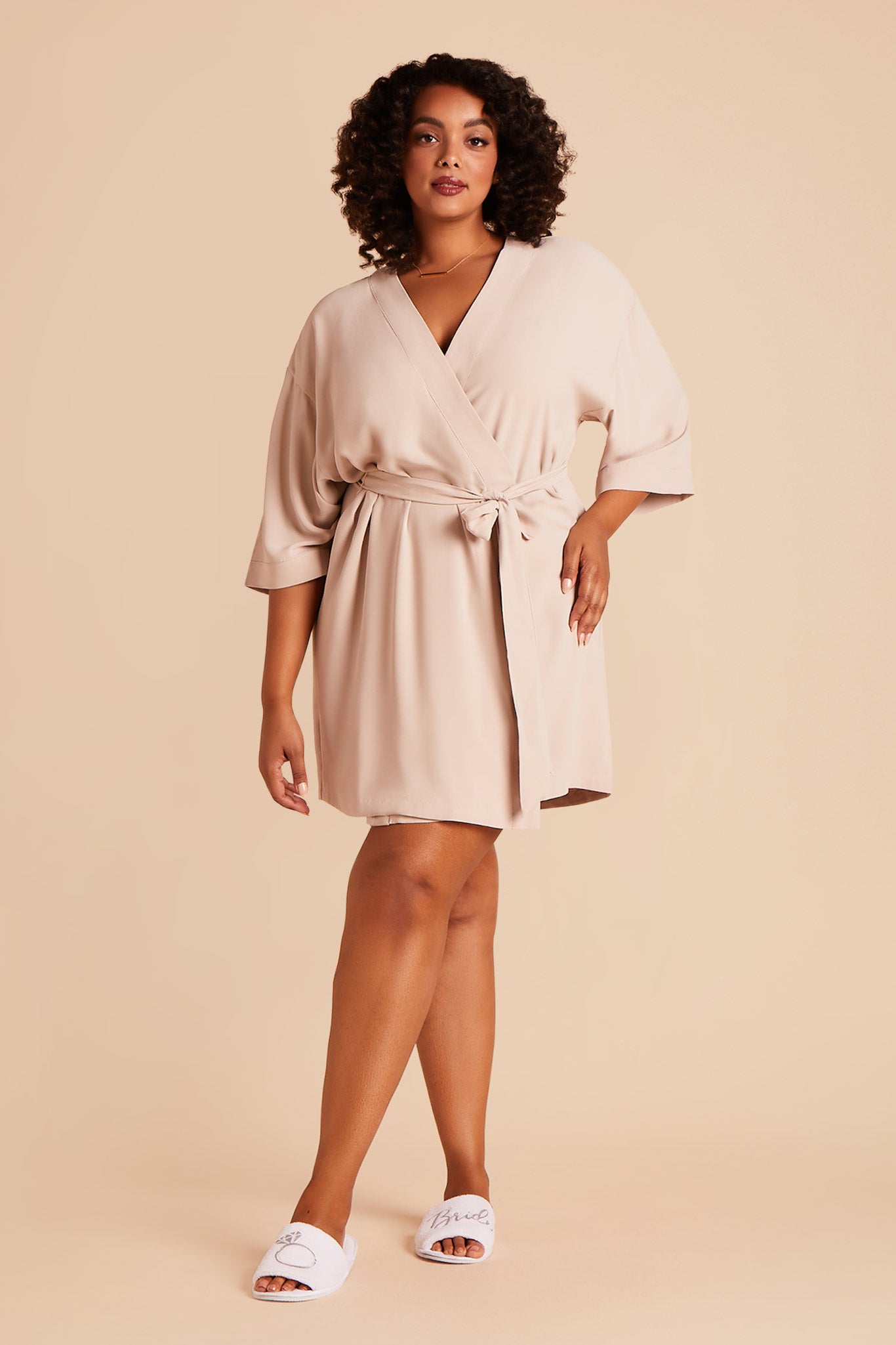 Minimalist Bridesmaid Robe in Taupe | Karen Robe