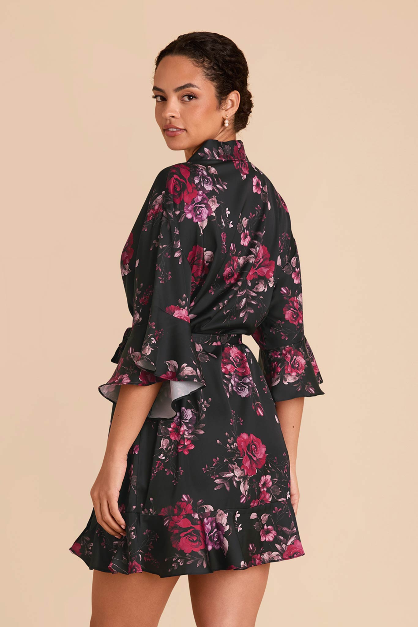 Floral Ruffle Robe with Feminine Details | Kenny Fleurs D'Amour