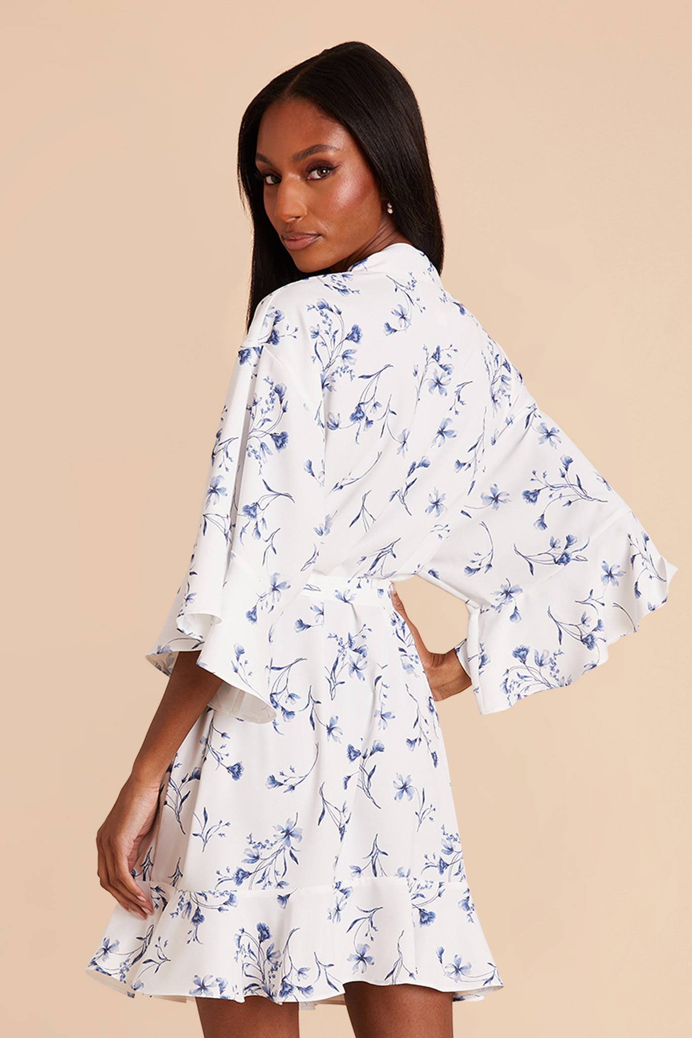 Floral Ruffle Robe for Women - Blue Le Fleur | Kenny
