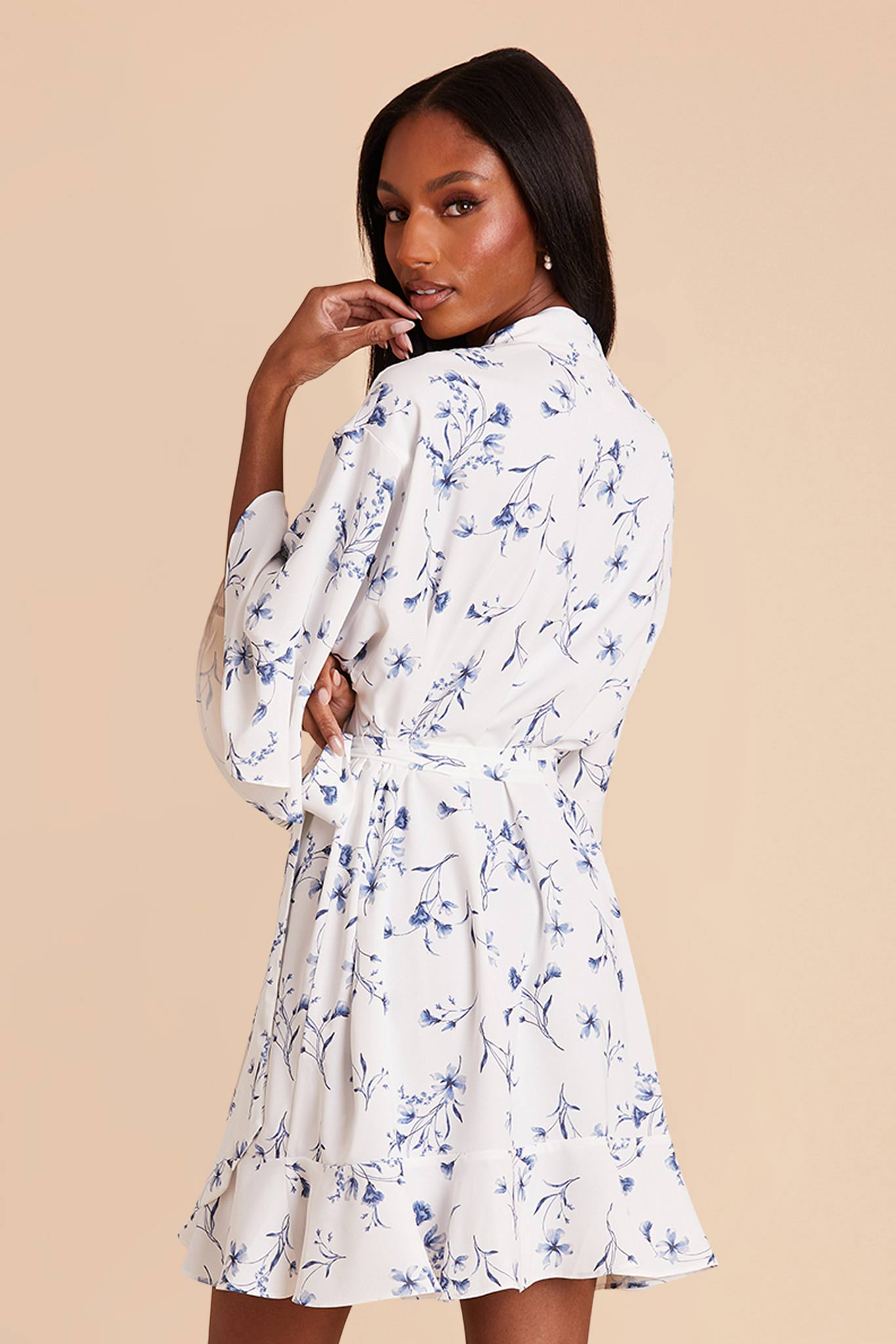 Floral Ruffle Robe for Women - Blue Le Fleur | Kenny