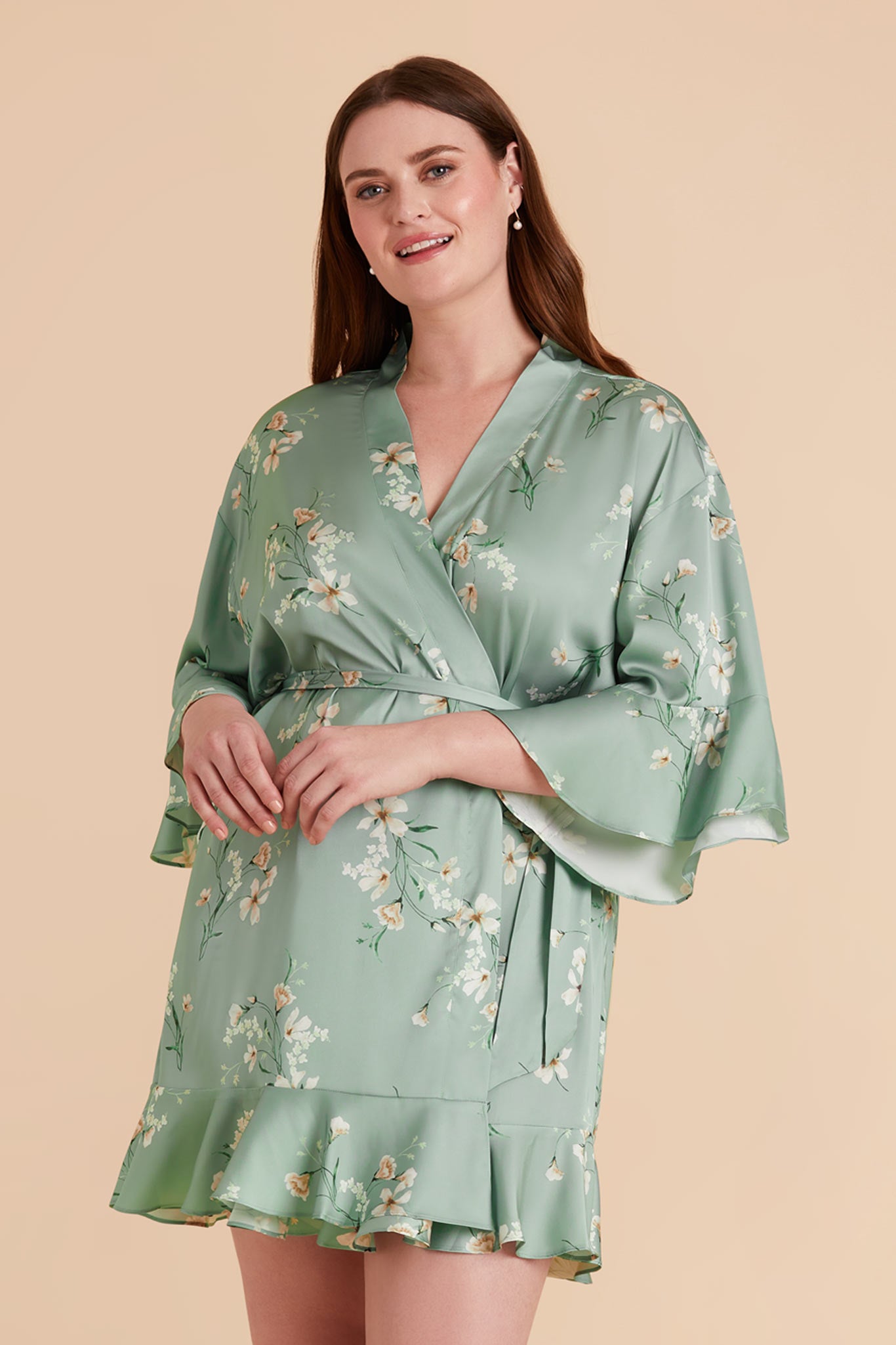 Floral Ruffle Robe for Women - Sage Le Fleur | Kenny