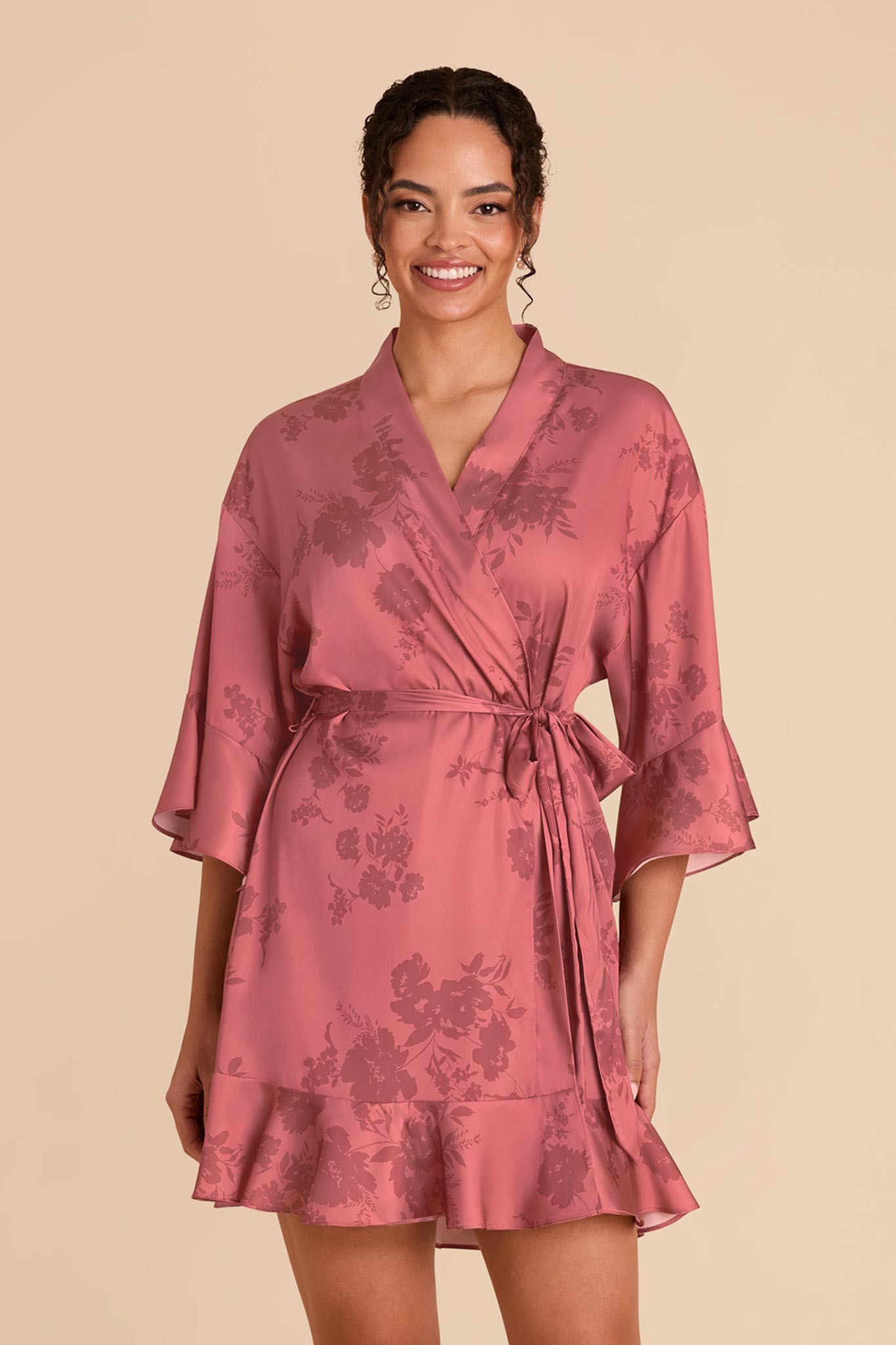 Floral Ruffle Robe with Whimsical Blooms | Kenny