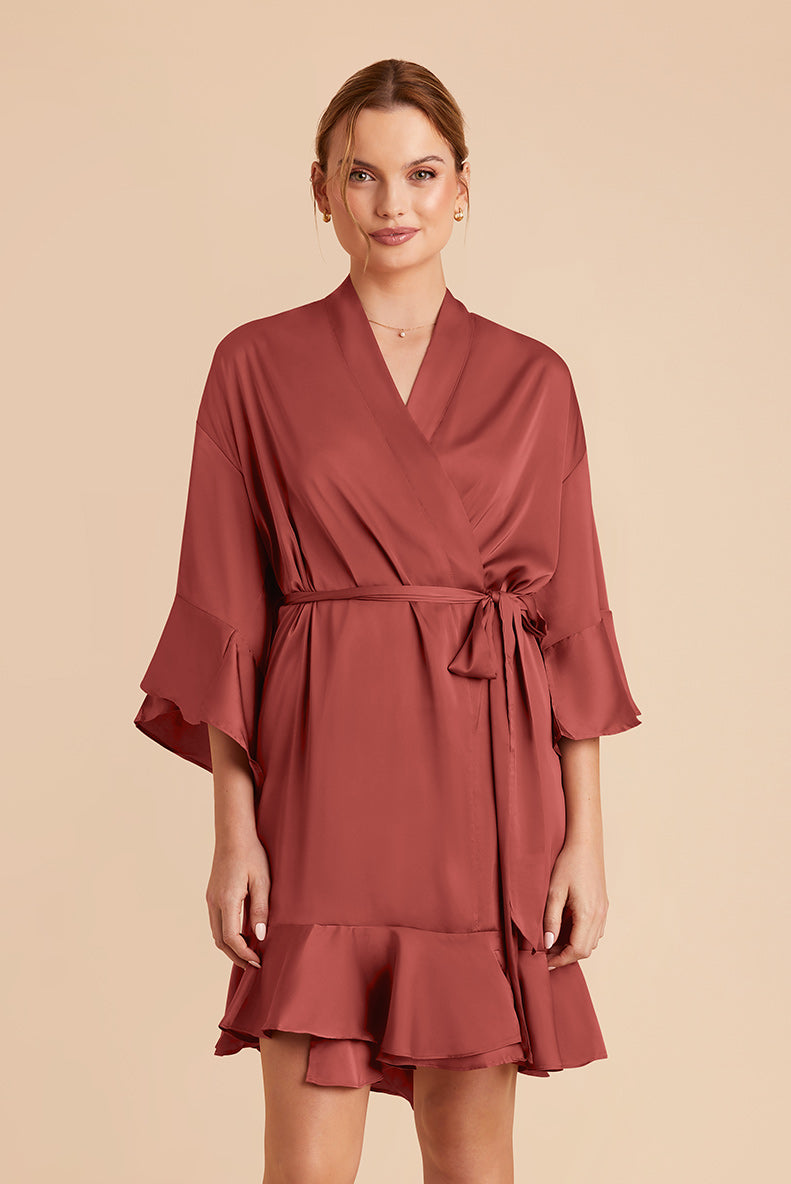 Ruffled Satin Robe for Bridal Suite | Kenny Auburn