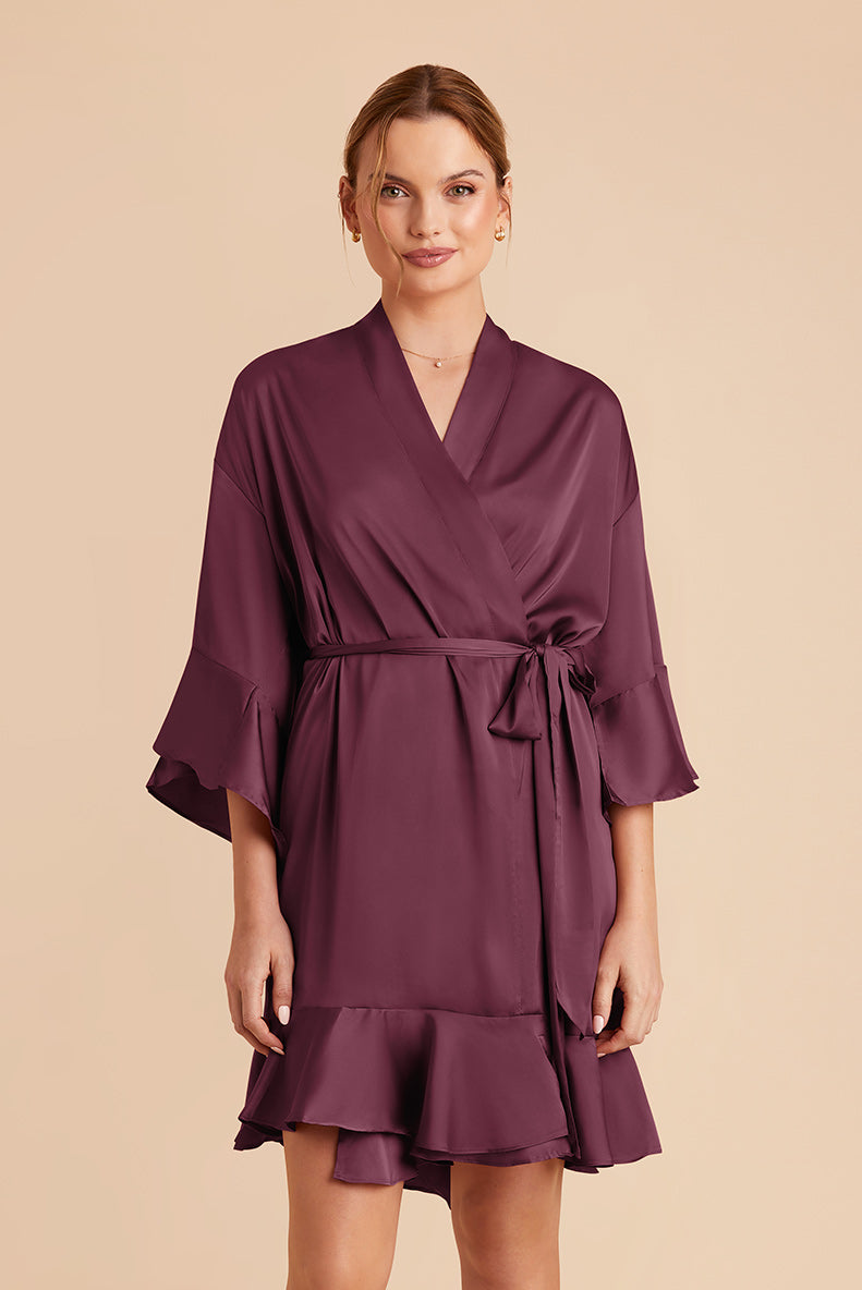 Ruffle Satin Robe for Bridal Suite | Kenny Cabernet