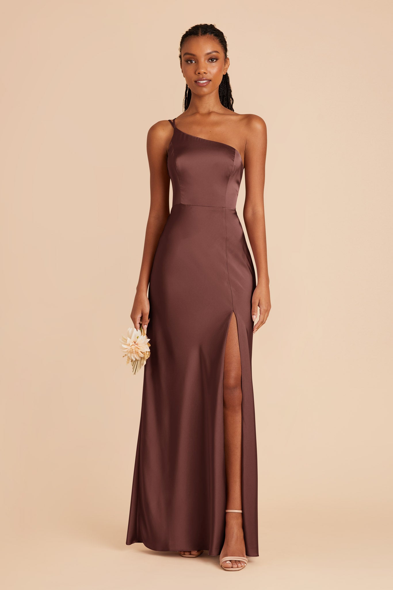 Matte Satin Dress in Chocolate Brown | Kensie