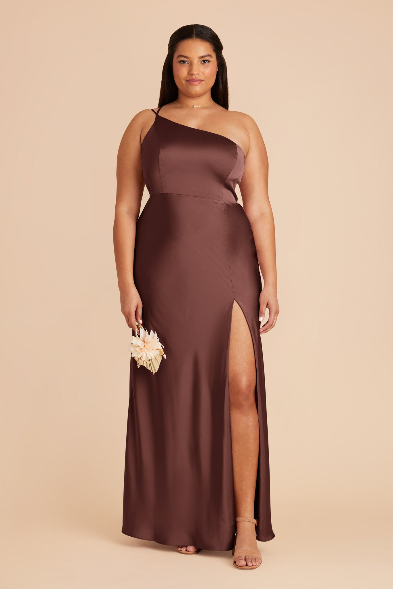 Matte Satin Dress in Chocolate Brown | Kensie