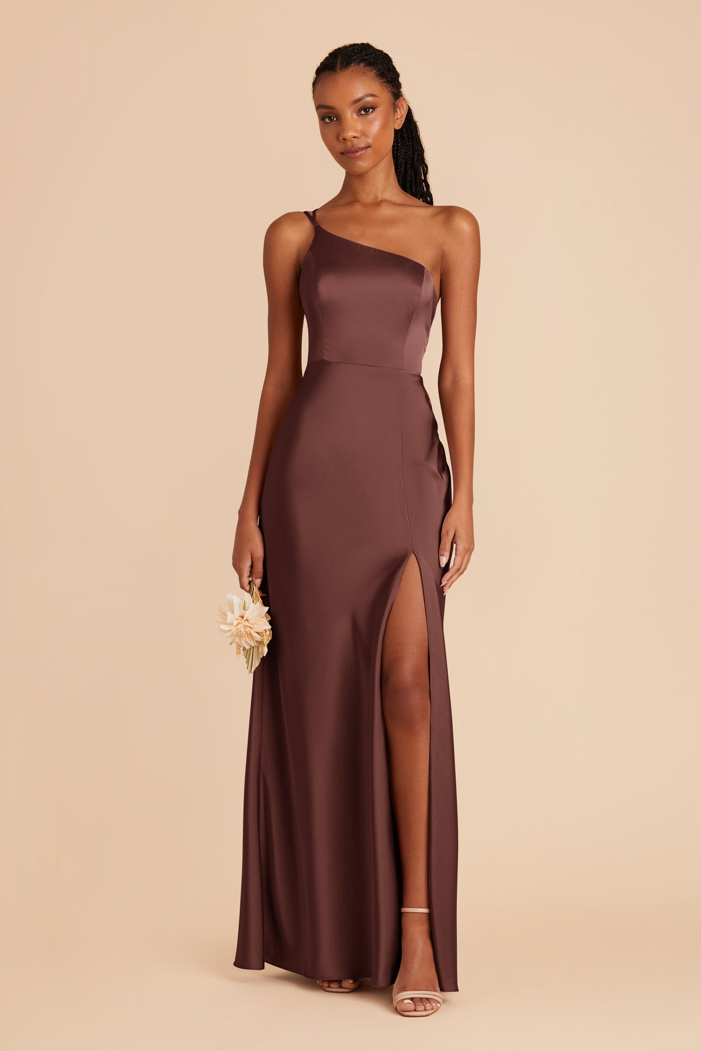 Matte Satin Dress in Chocolate Brown | Kensie