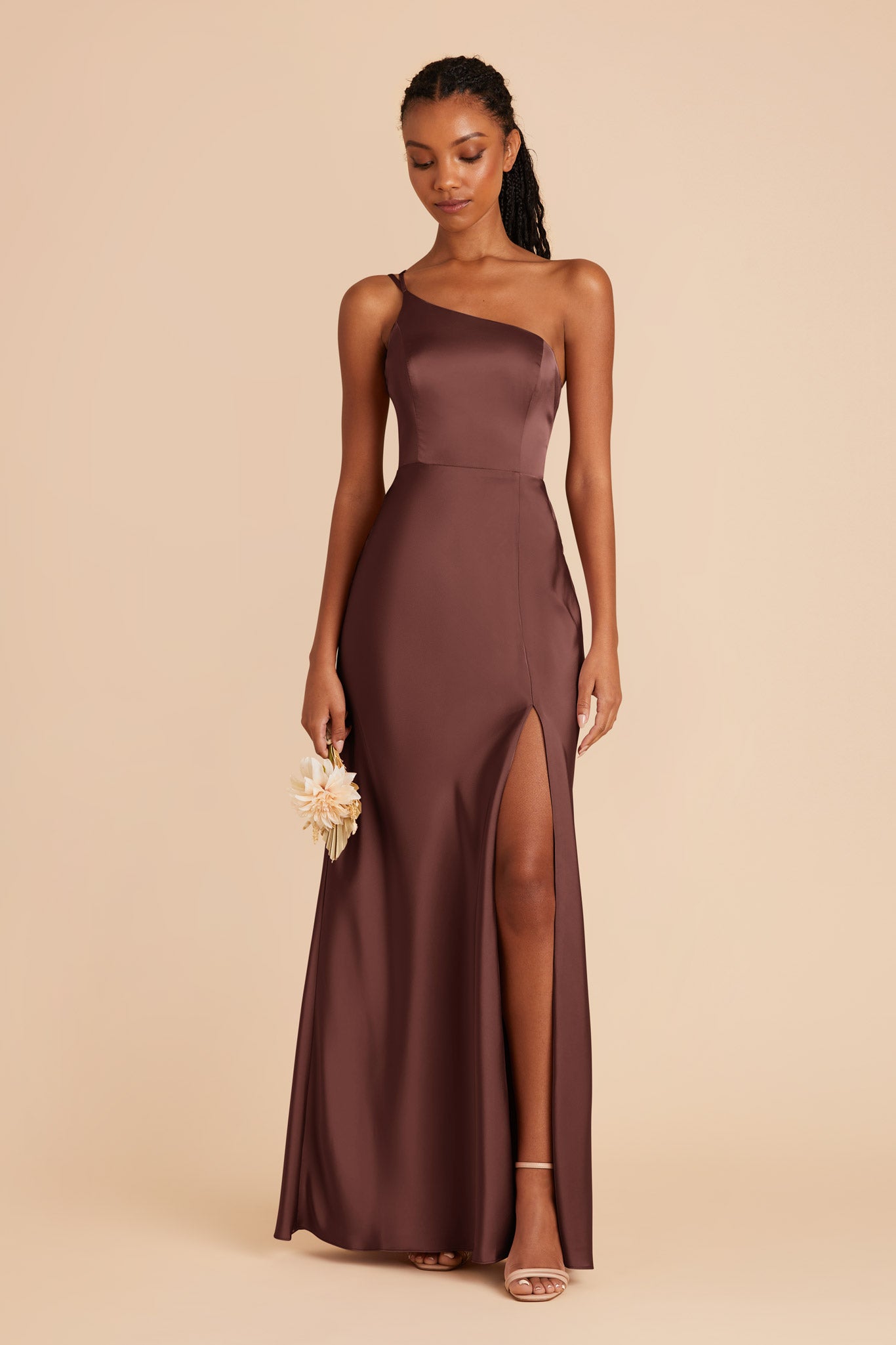 Matte Satin Dress in Chocolate Brown | Kensie