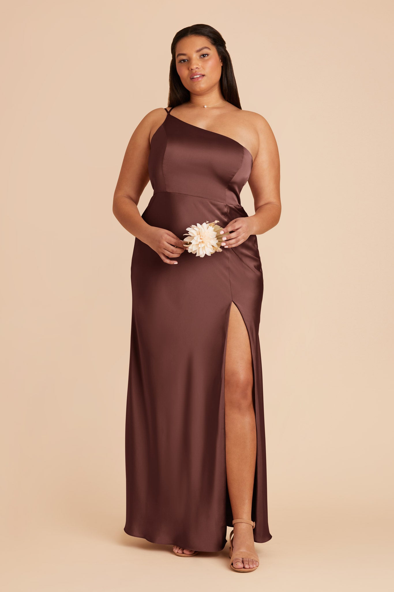 Matte Satin Dress in Chocolate Brown | Kensie