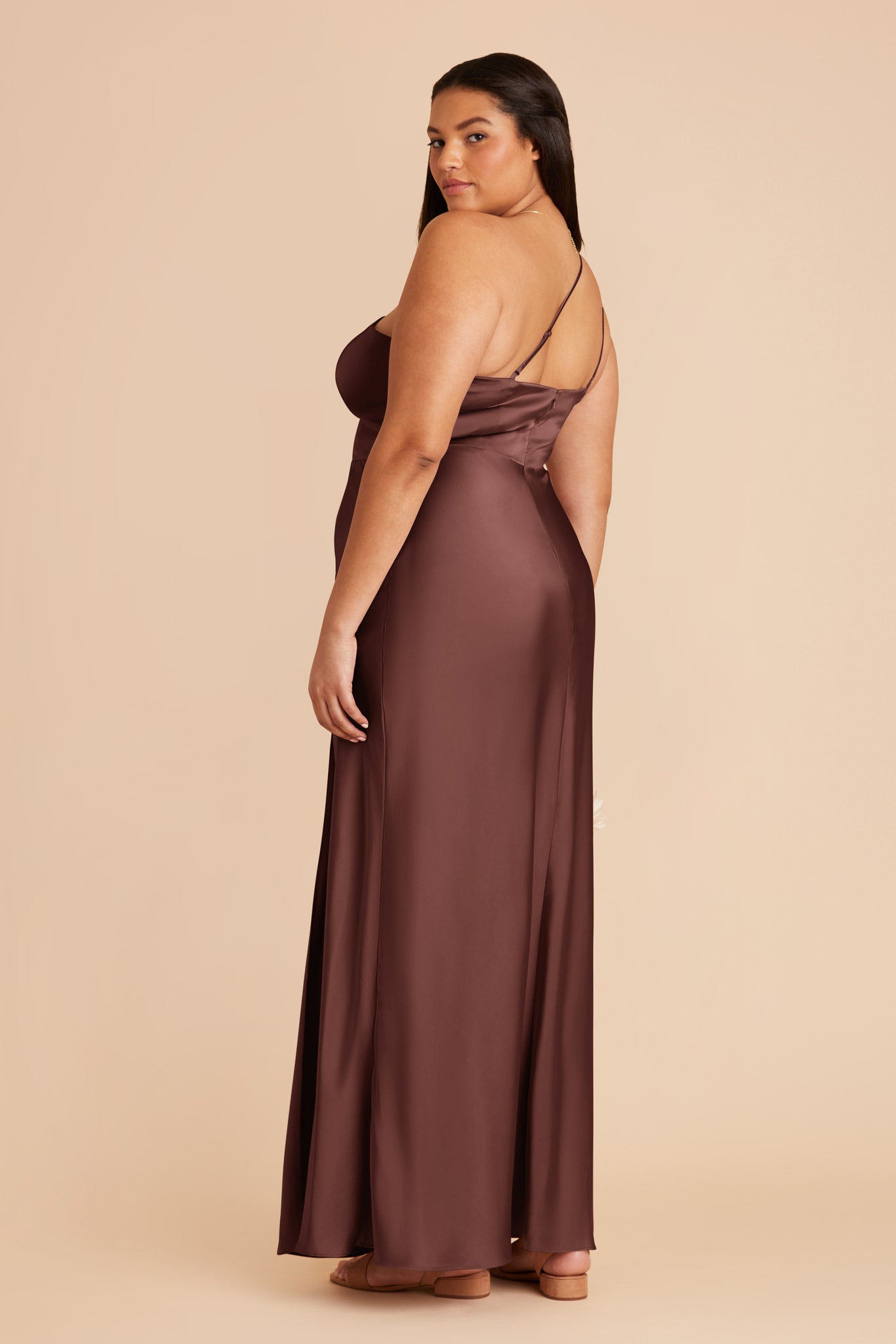 Matte Satin Dress in Chocolate Brown | Kensie