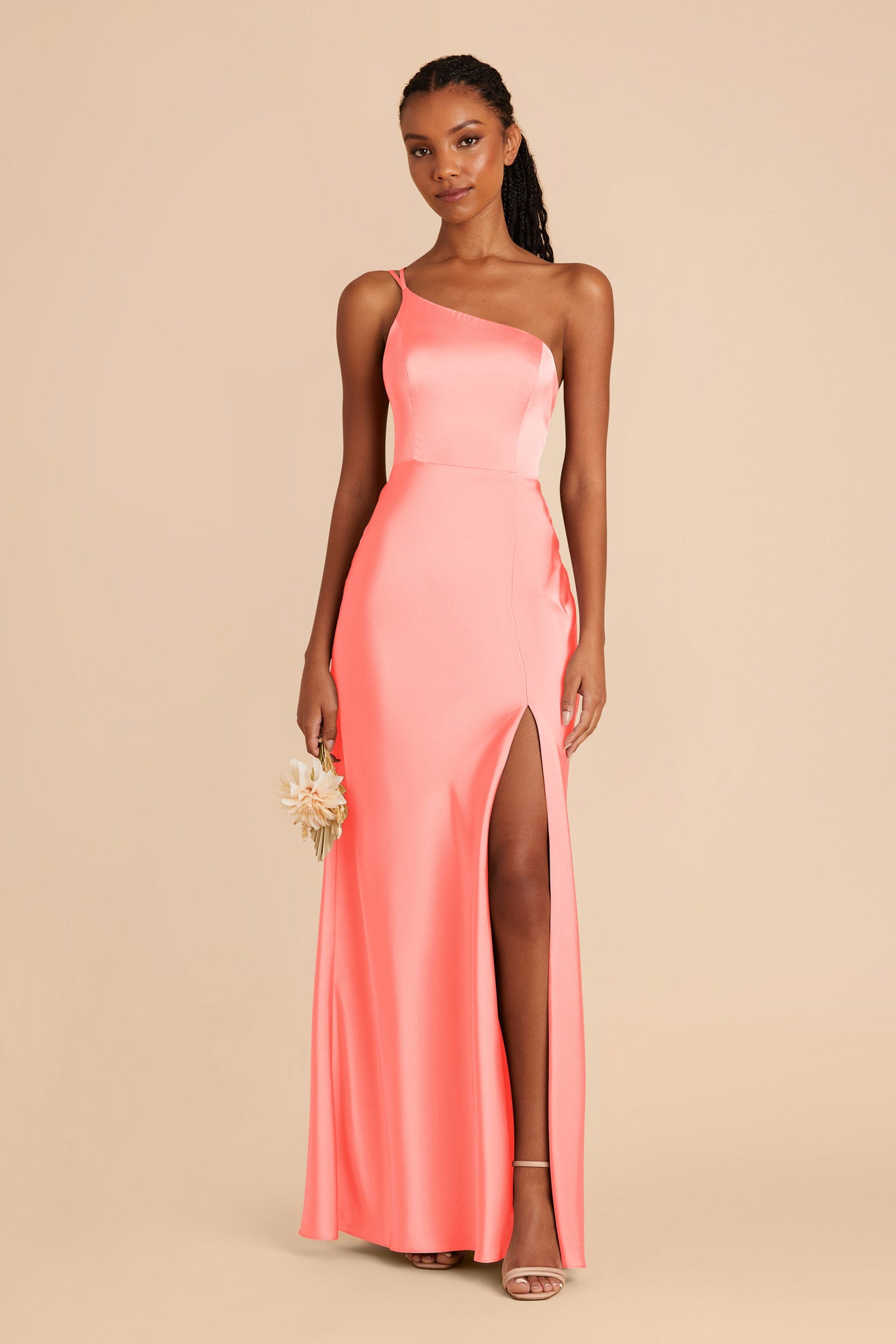 Matte Satin Dress in Coral Pink | Kensie Elegant Women's Wear