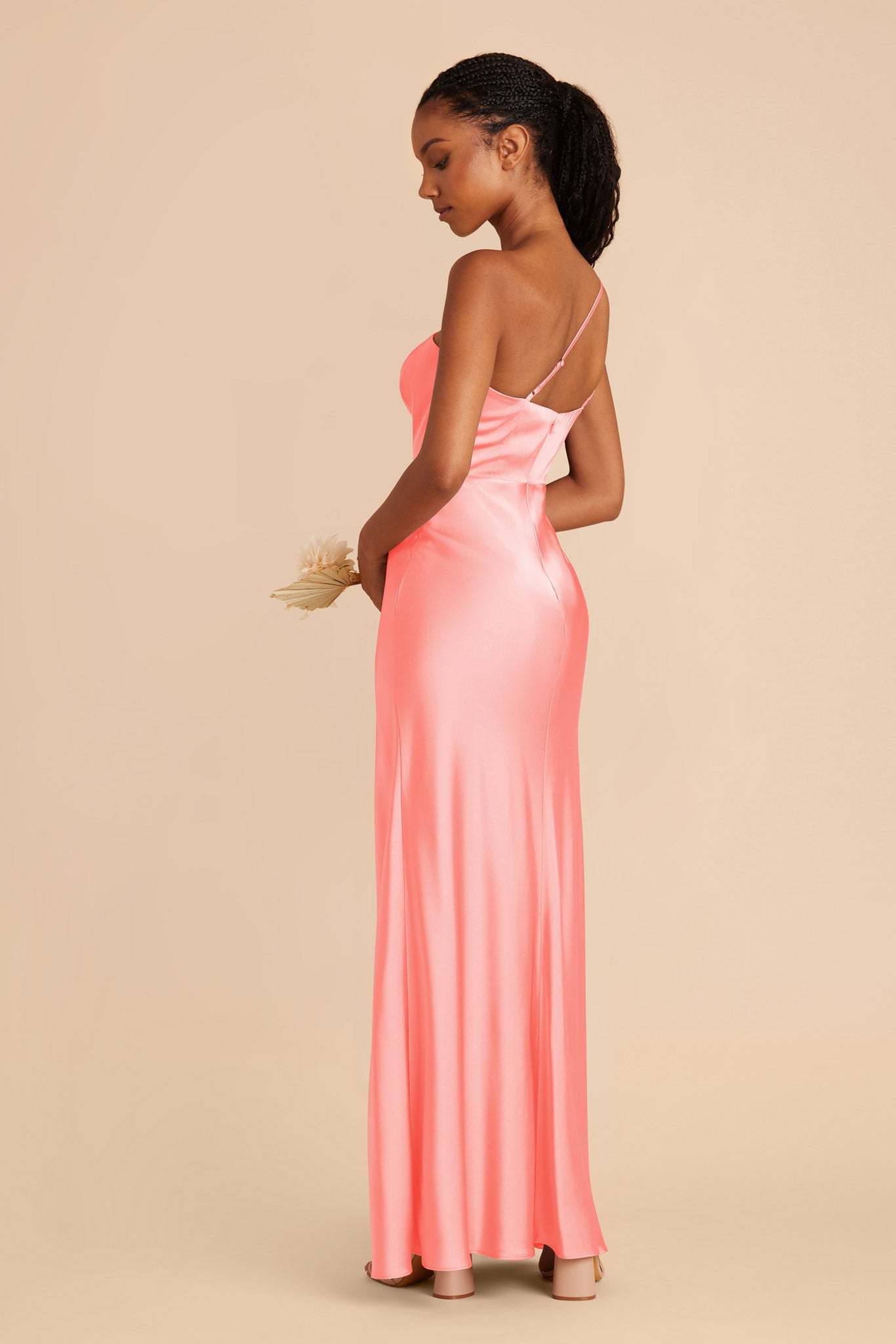 Matte Satin Dress in Coral Pink | Kensie Elegant Women's Wear