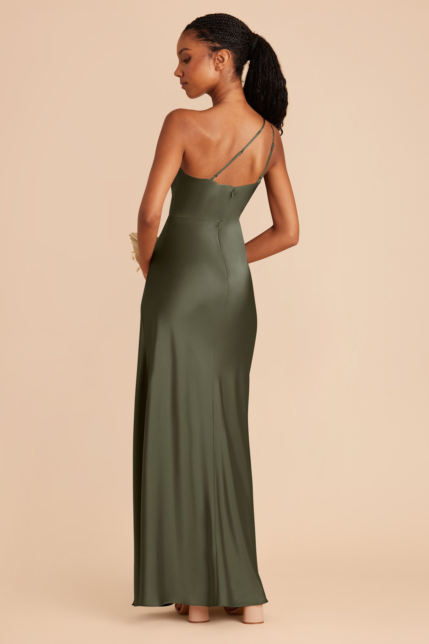 Matte Satin Dress in Olive | Kensie