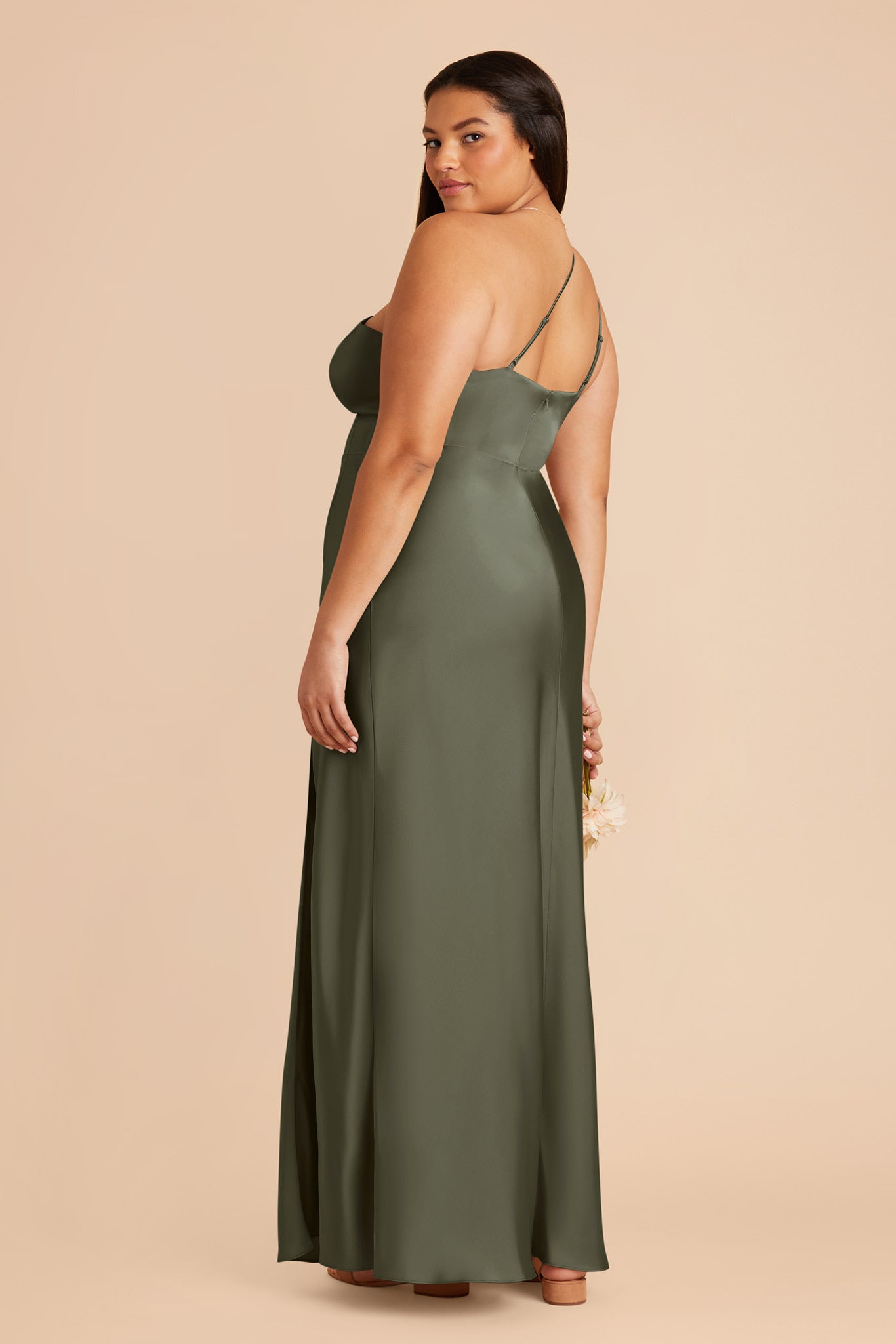 Matte Satin Dress in Olive | Kensie