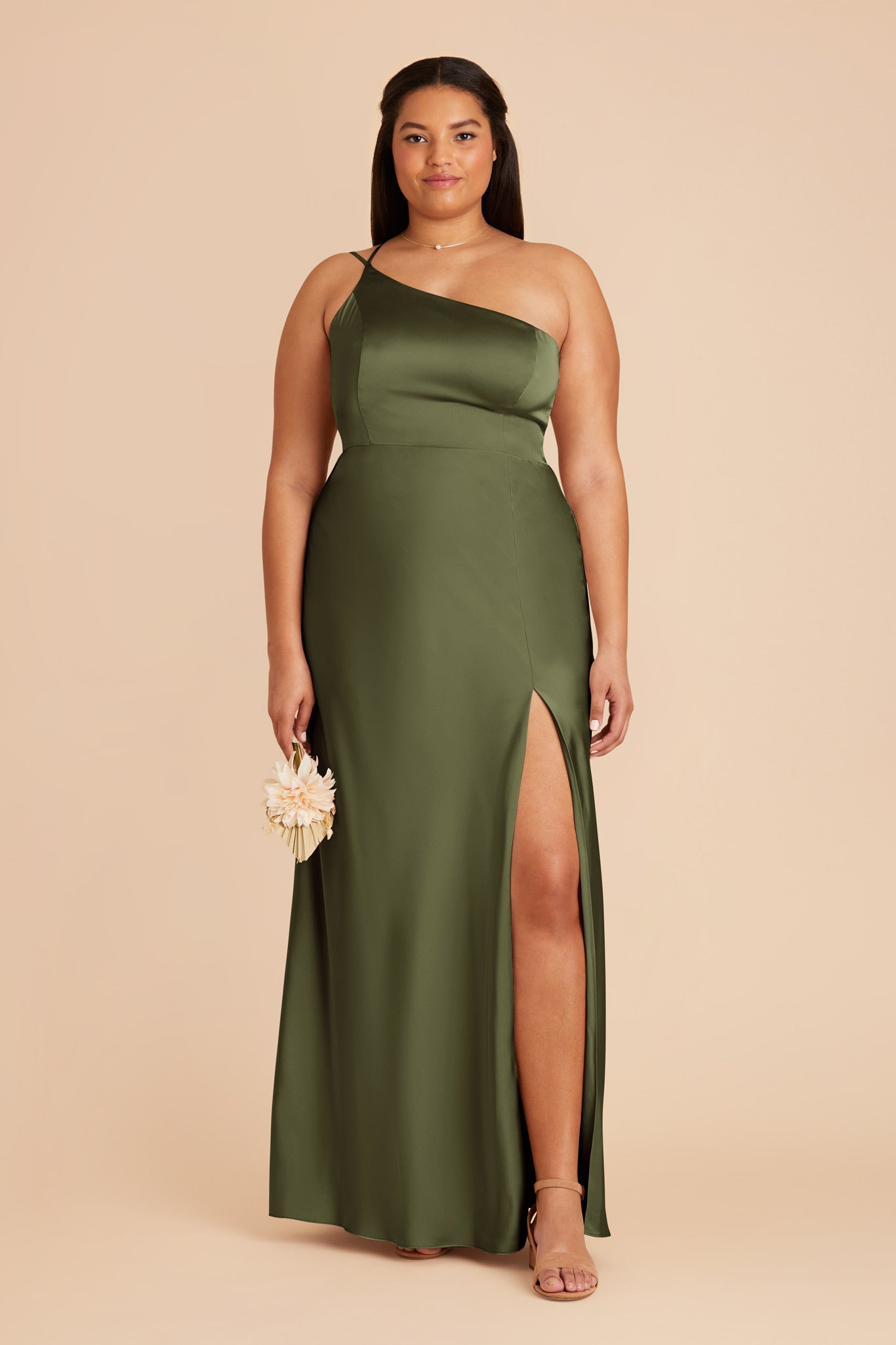 Matte Satin Dress in Olive | Kensie