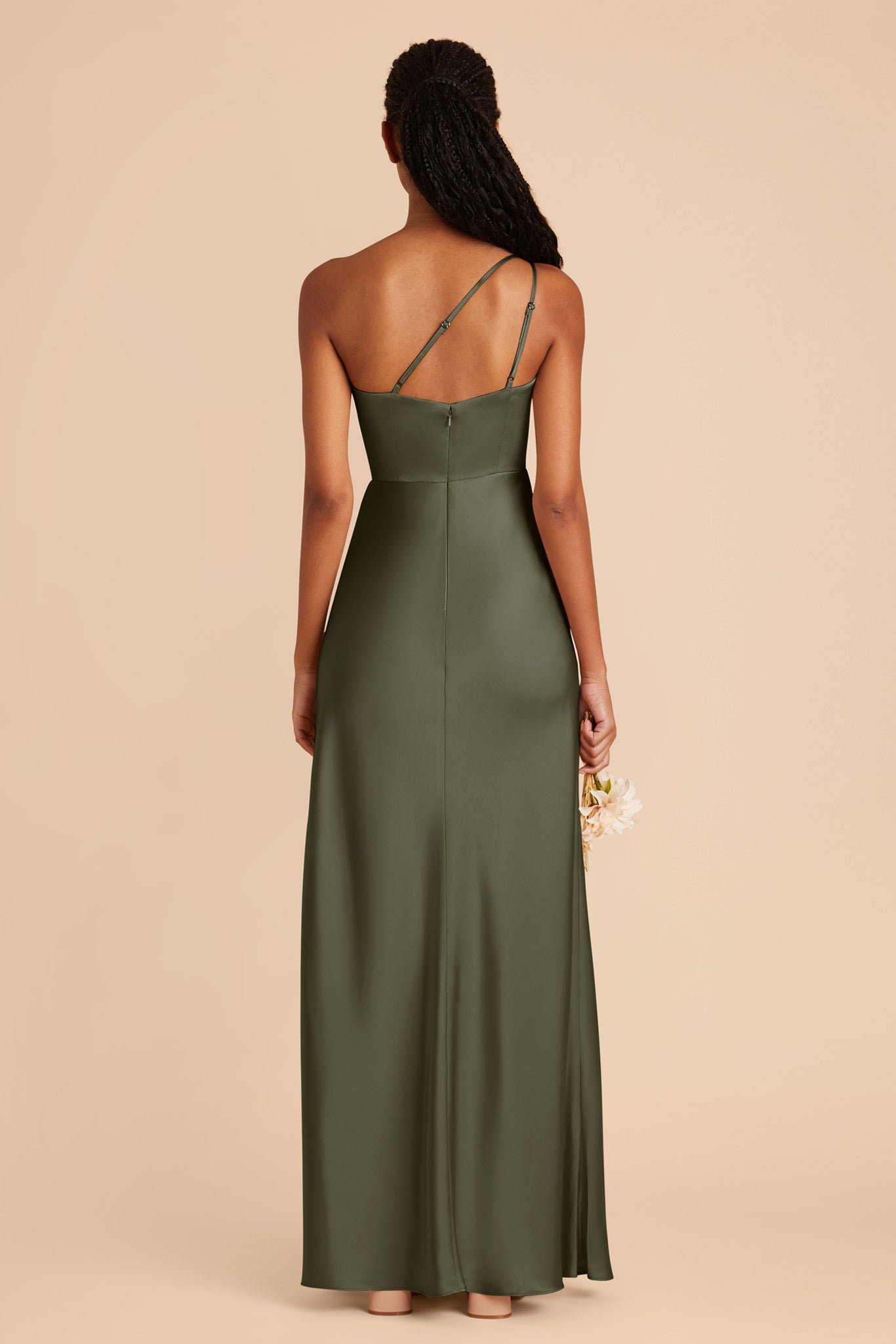 Matte Satin Dress in Olive | Kensie