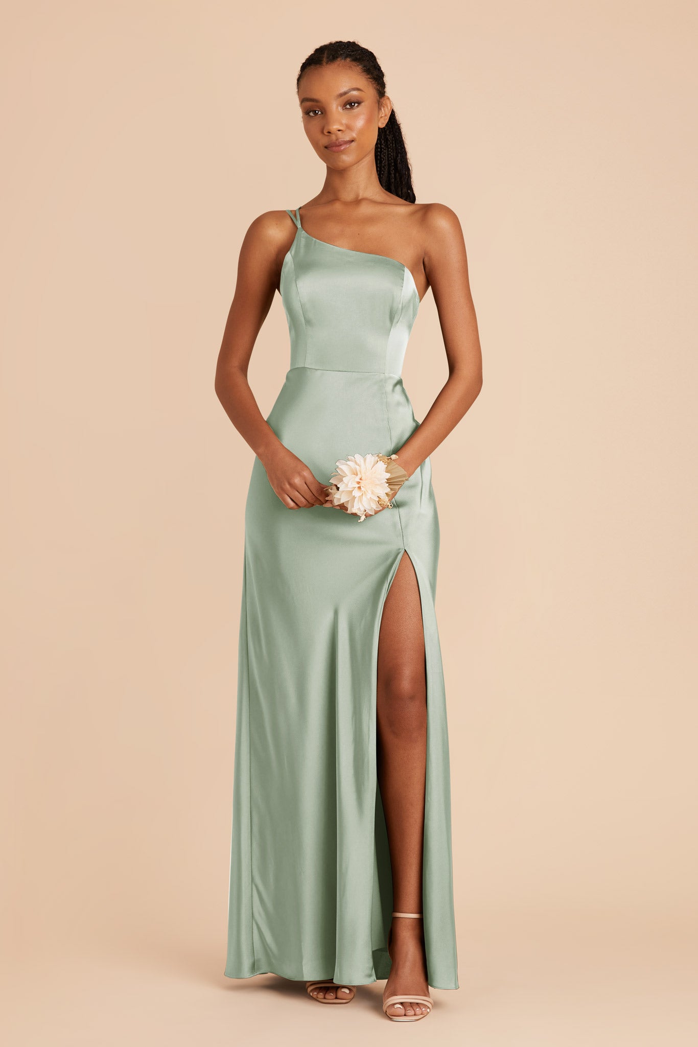 Sage Green Matte Satin Dress | Kensie Elegant Evening Wear