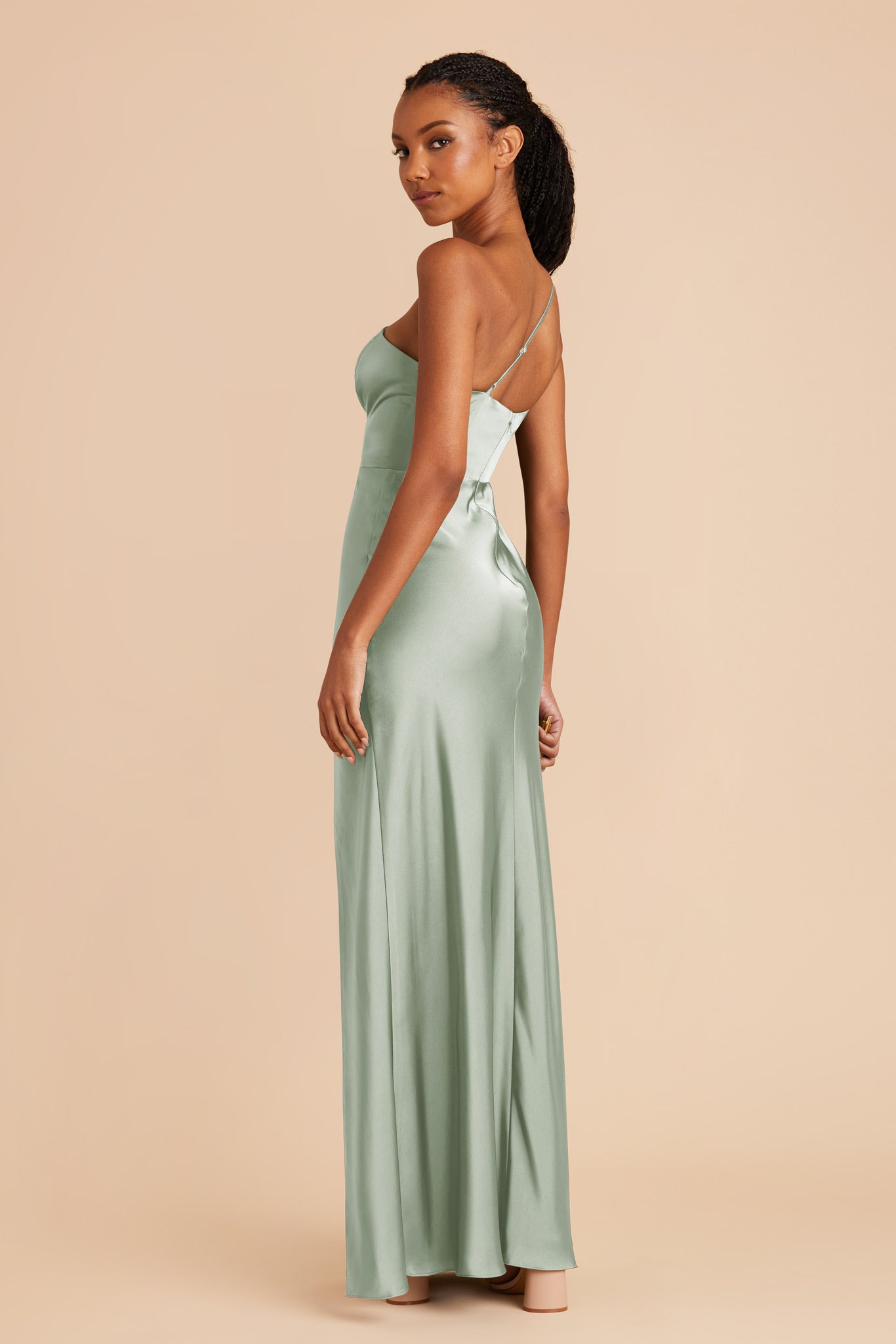 Sage Green Matte Satin Dress | Kensie Elegant Evening Wear