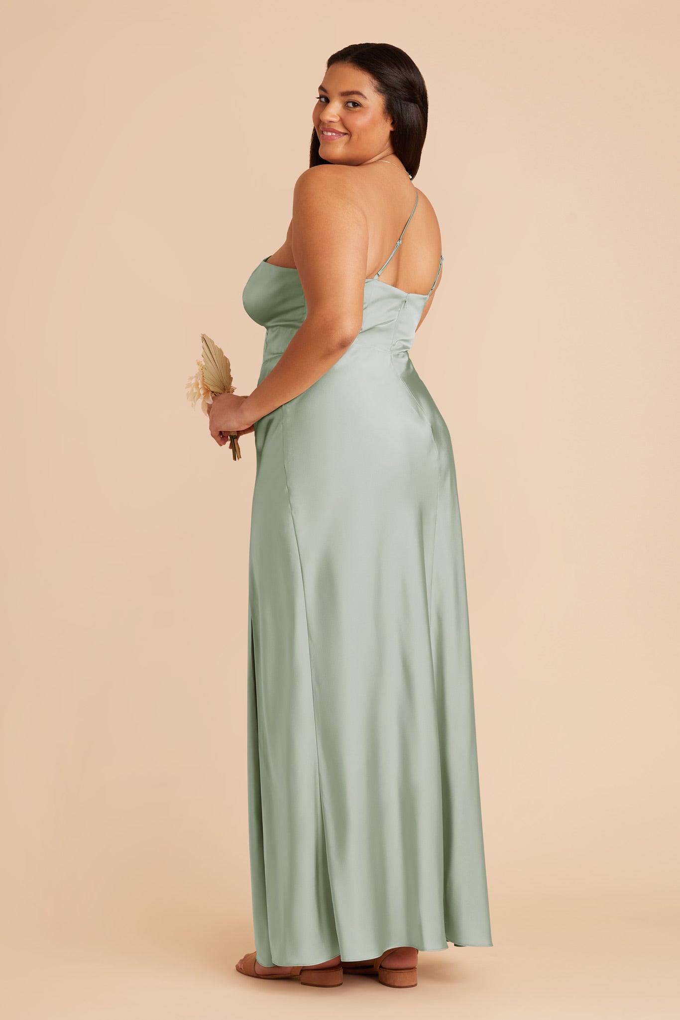 Sage Green Matte Satin Dress | Kensie Elegant Evening Wear