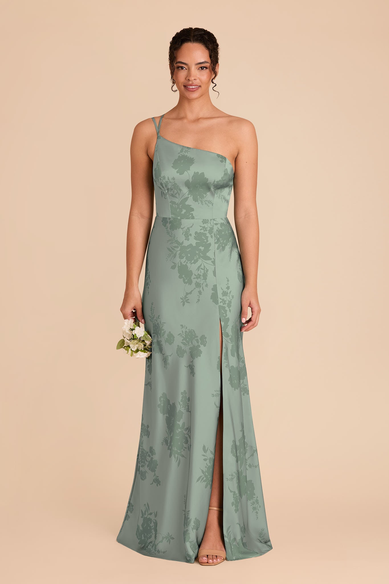 Sage Whimsical Blooms Satin Dress | Kensie