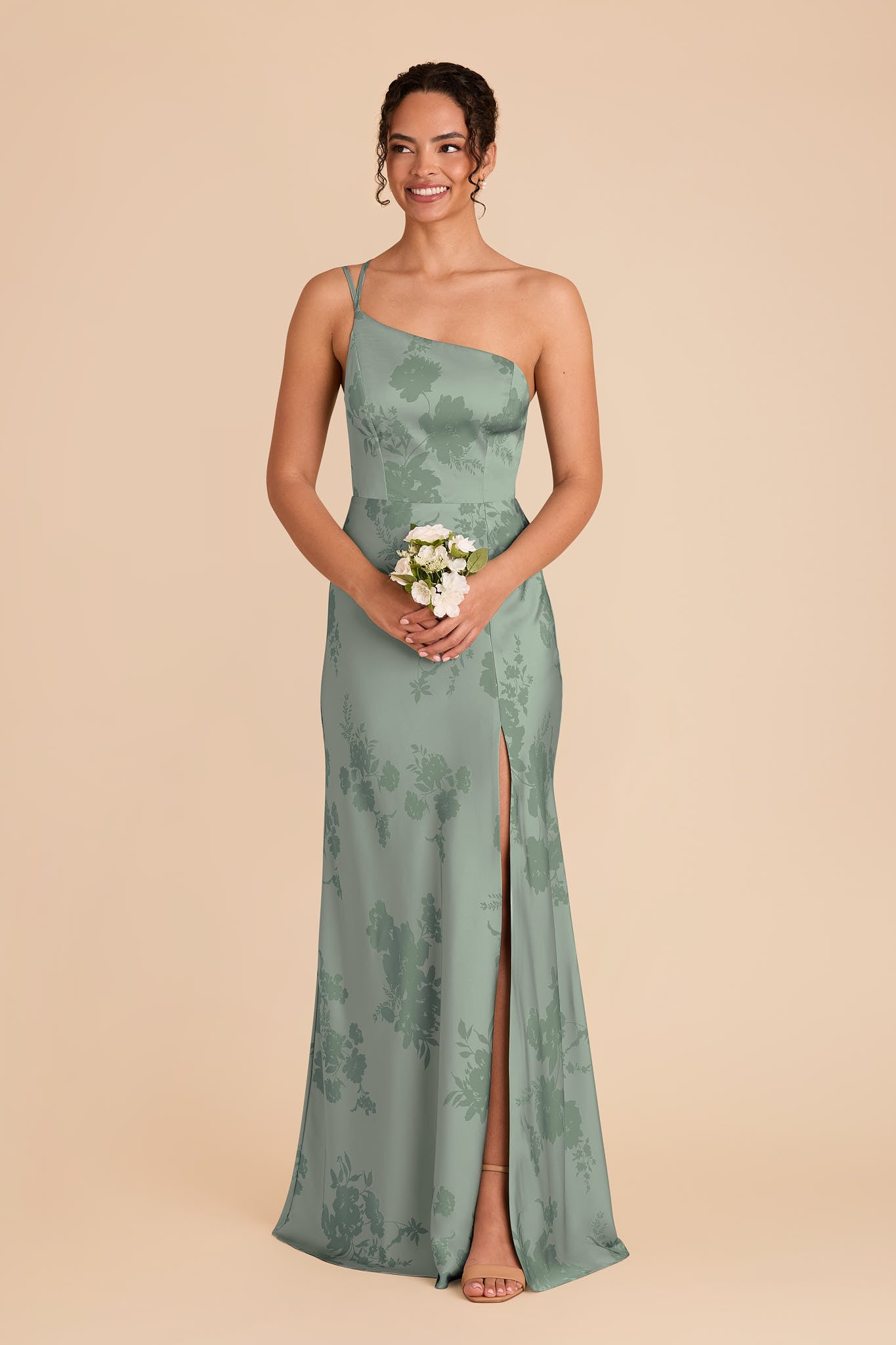 Sage Whimsical Blooms Satin Dress | Kensie