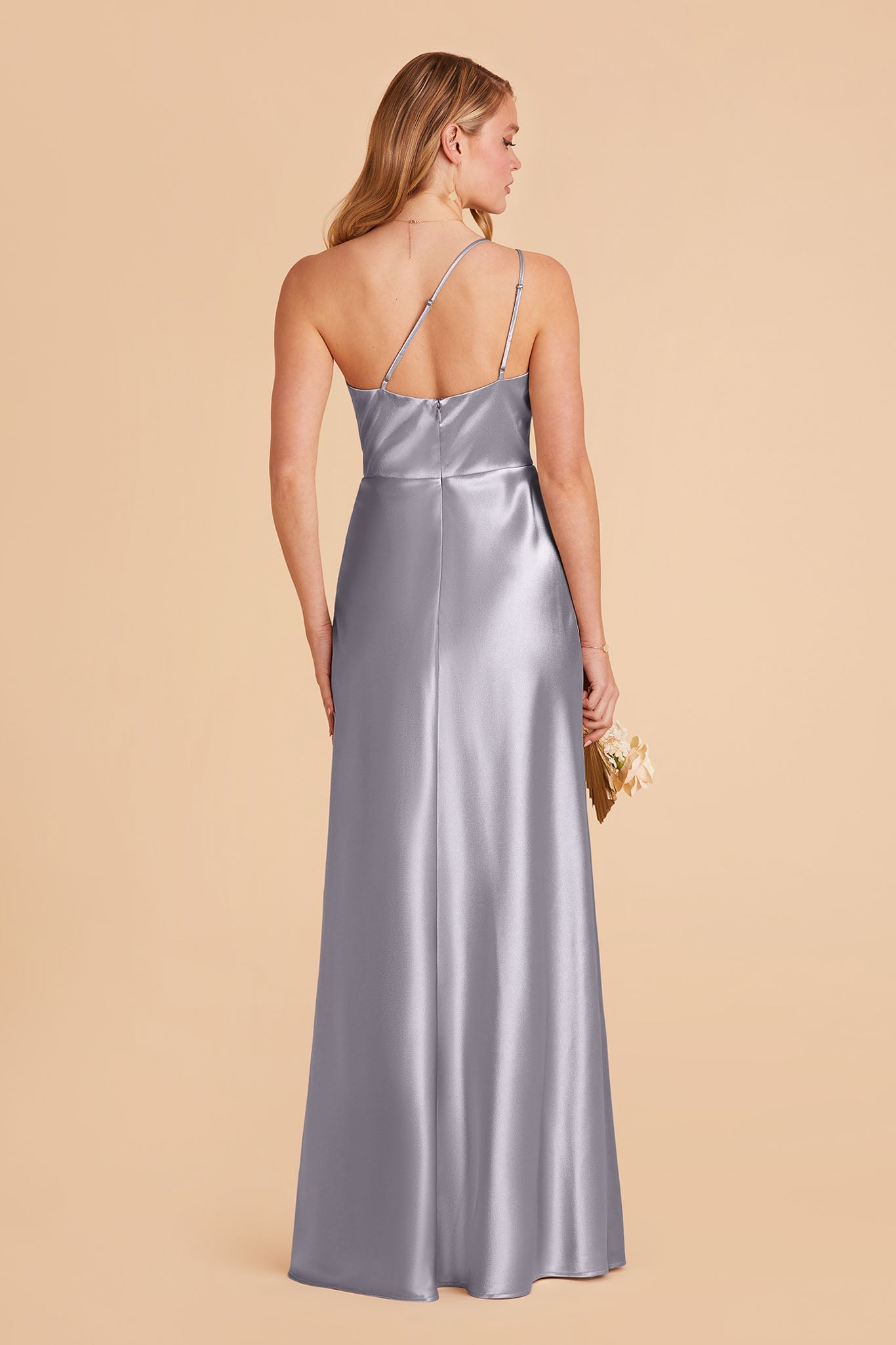 Shiny Satin Dress in Dusty Blue | Kensie Elegant Evening Wear