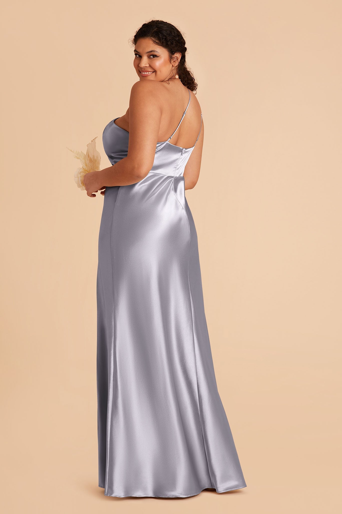 Shiny Satin Dress in Dusty Blue | Kensie Elegant Evening Wear