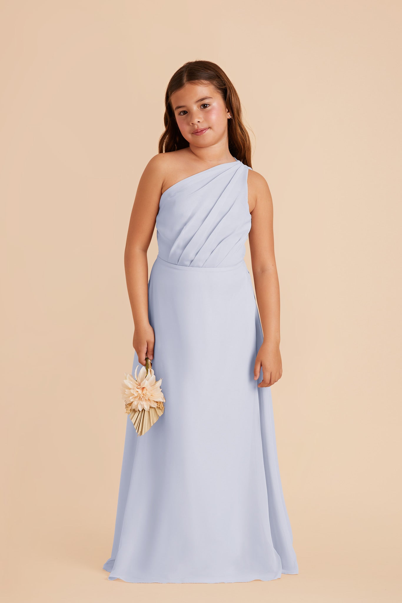 Junior Chiffon One-Shoulder Dress for Tweens | Kiara Ice Blue